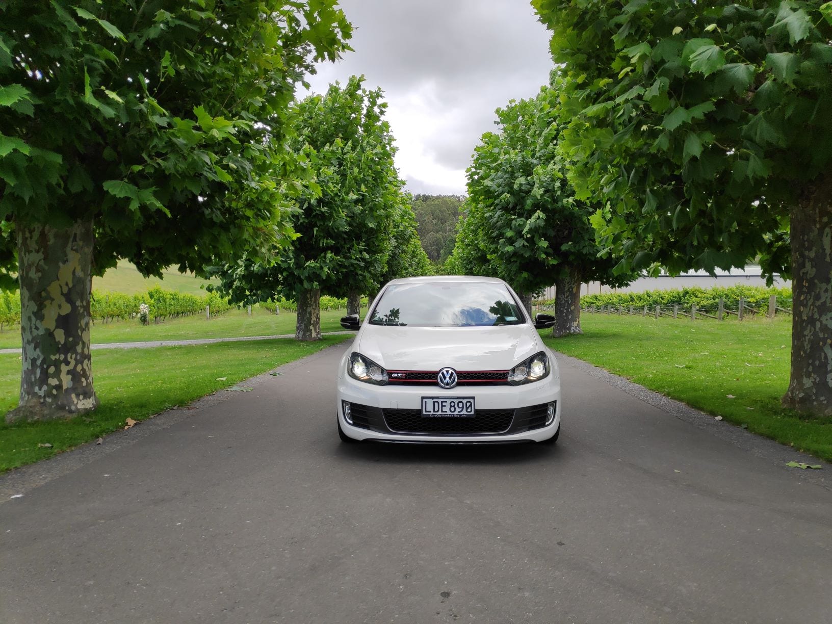 The Mark 6 Golf GTI at a winery