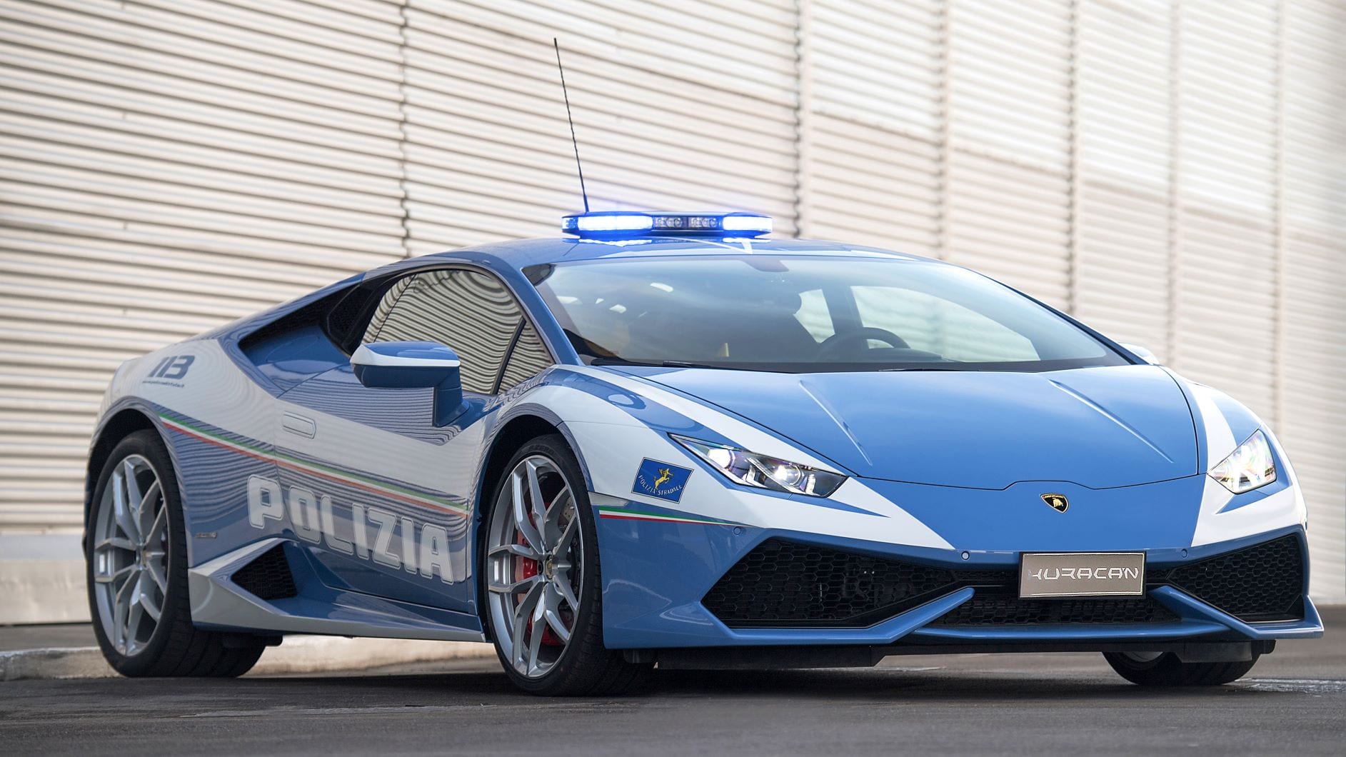 A Lamborghini Huracan police car