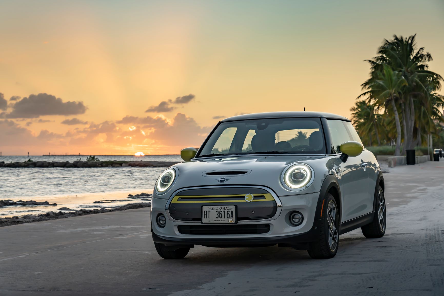 Mini E at sunset