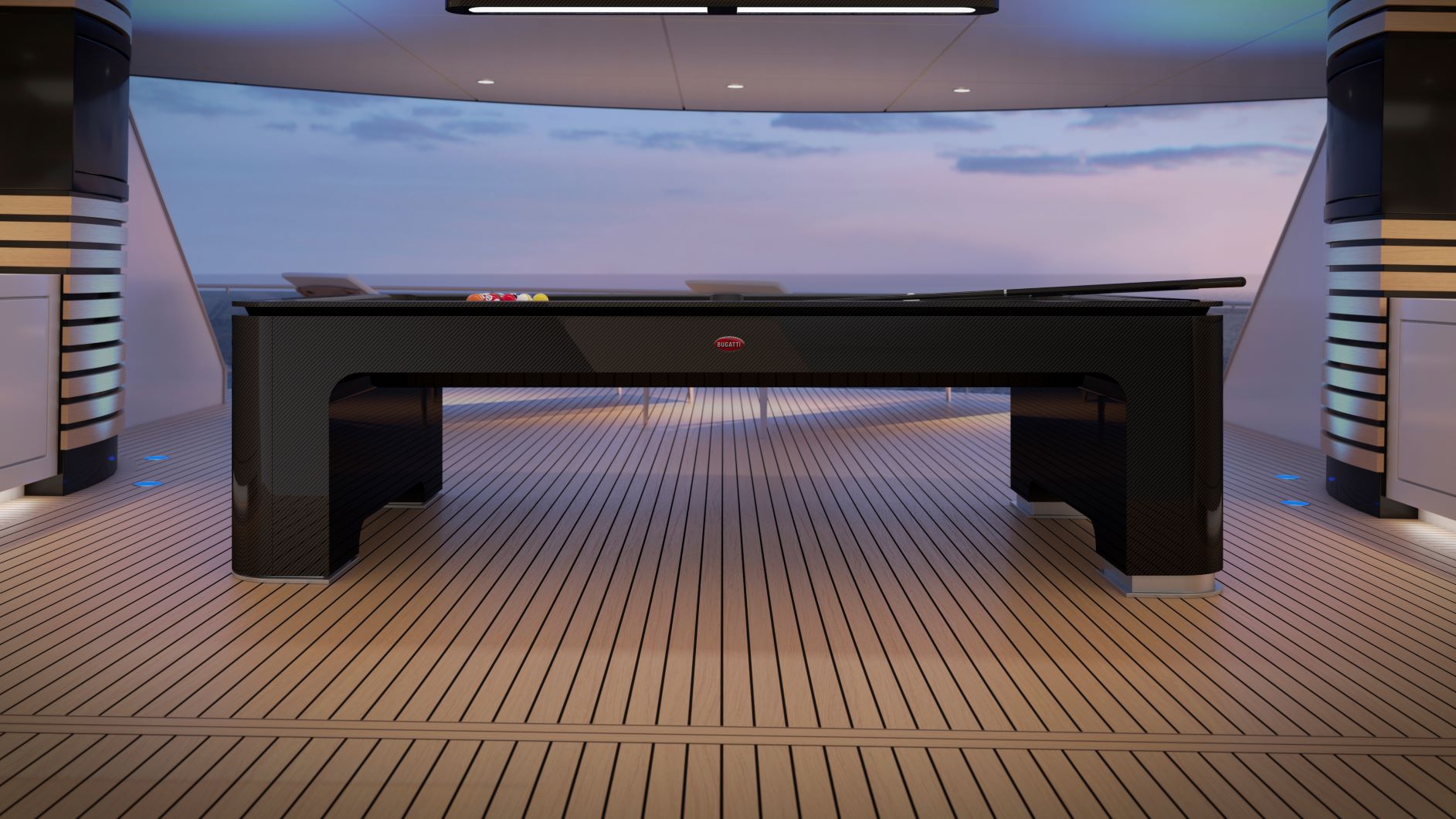 Bugatti's pool table on a yacht