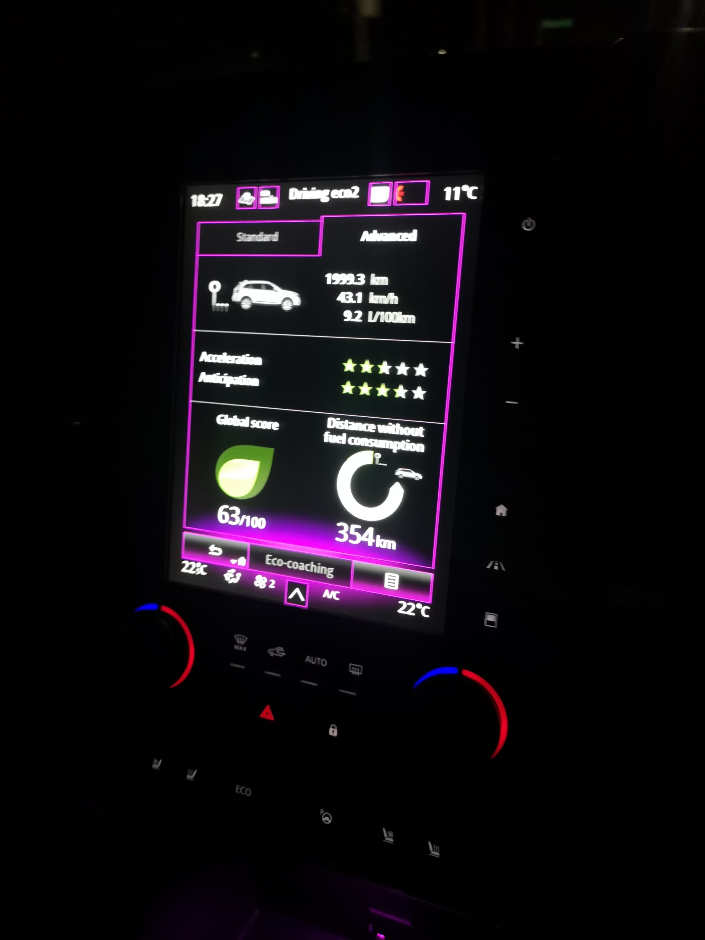 Koleos Infotainment screen