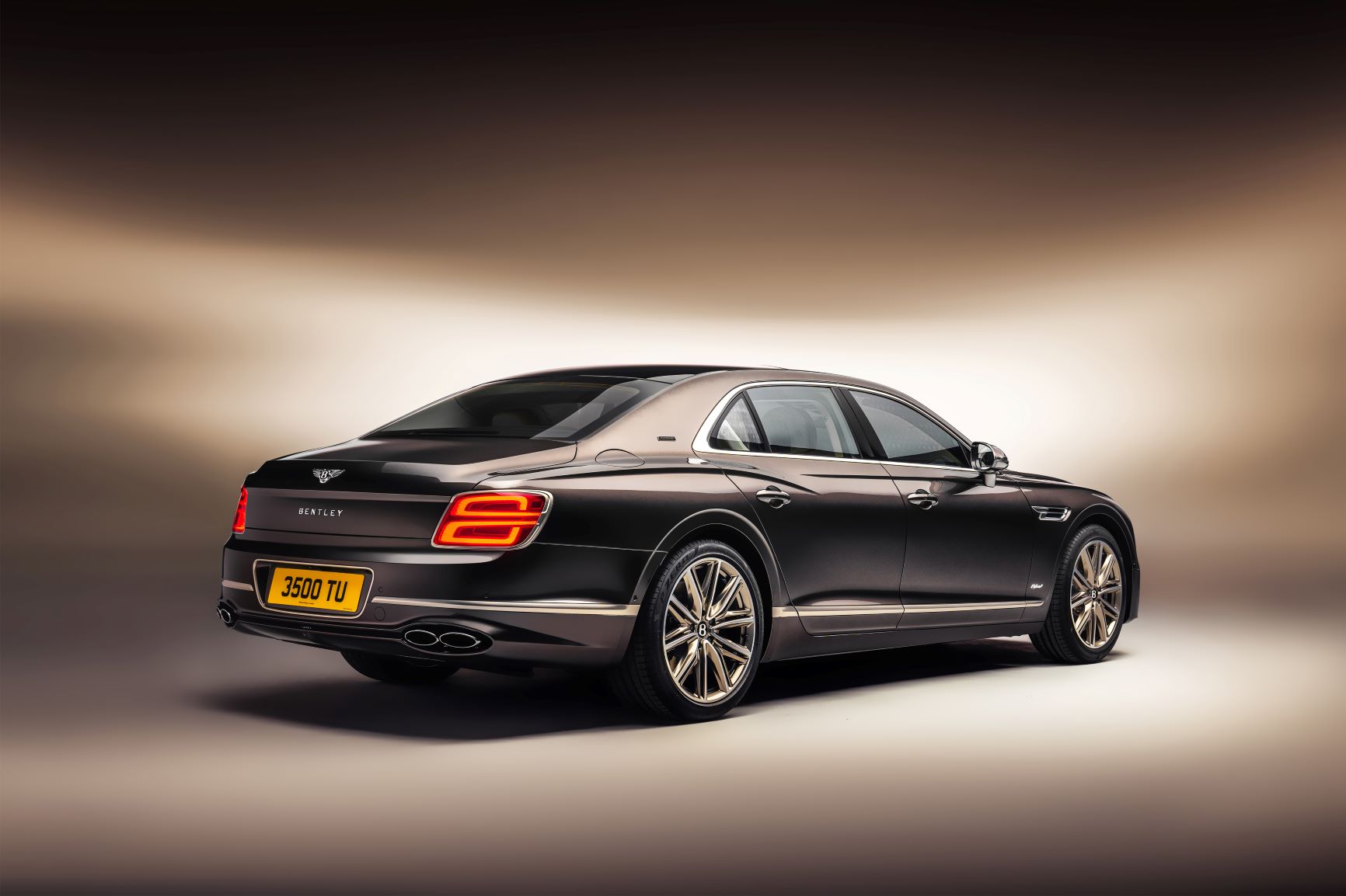 Rear three quarter picture of the Bentley Flying Spur Hybrid Odyssean edition