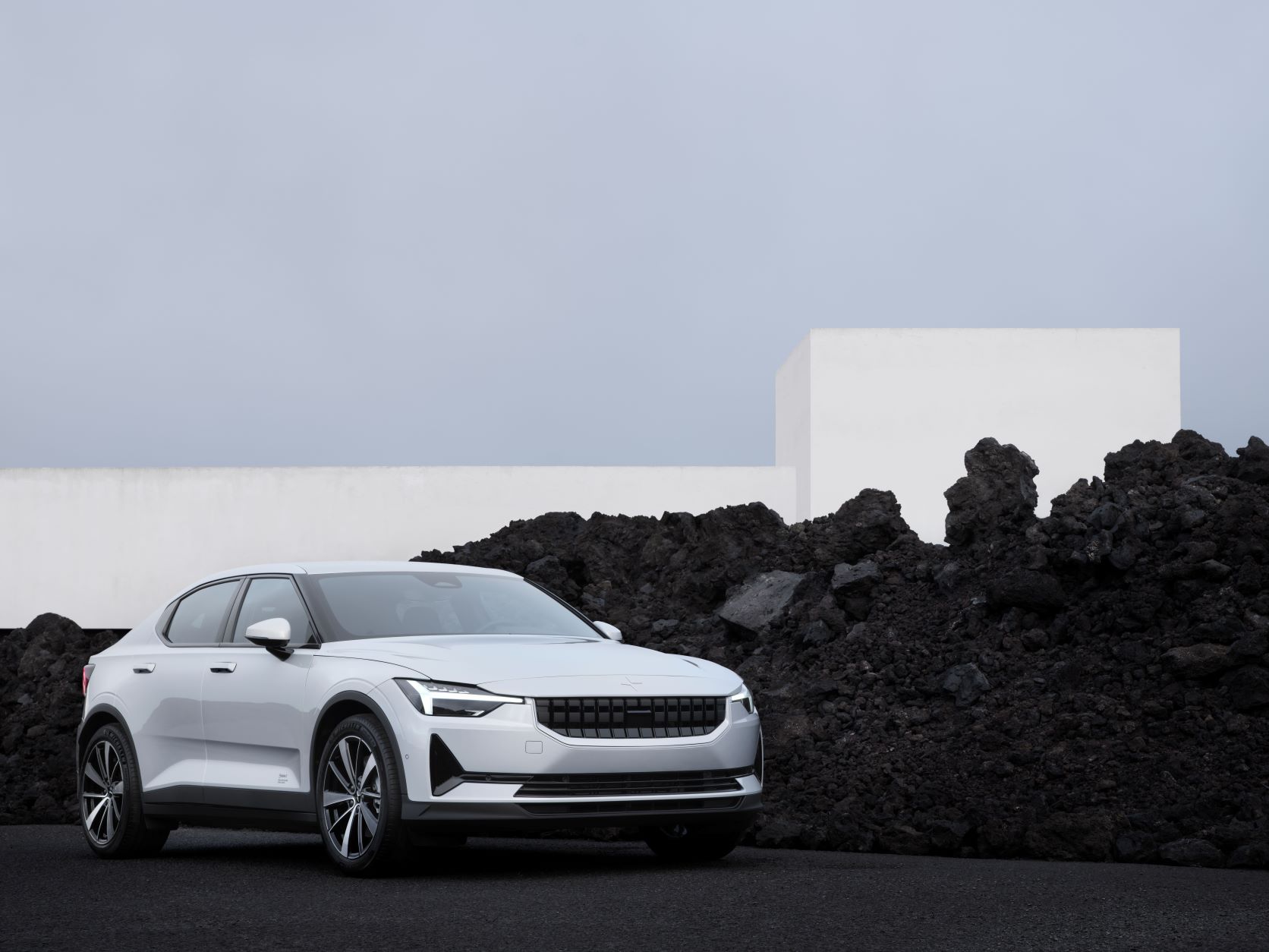Front three quarter view of the Polestar 2