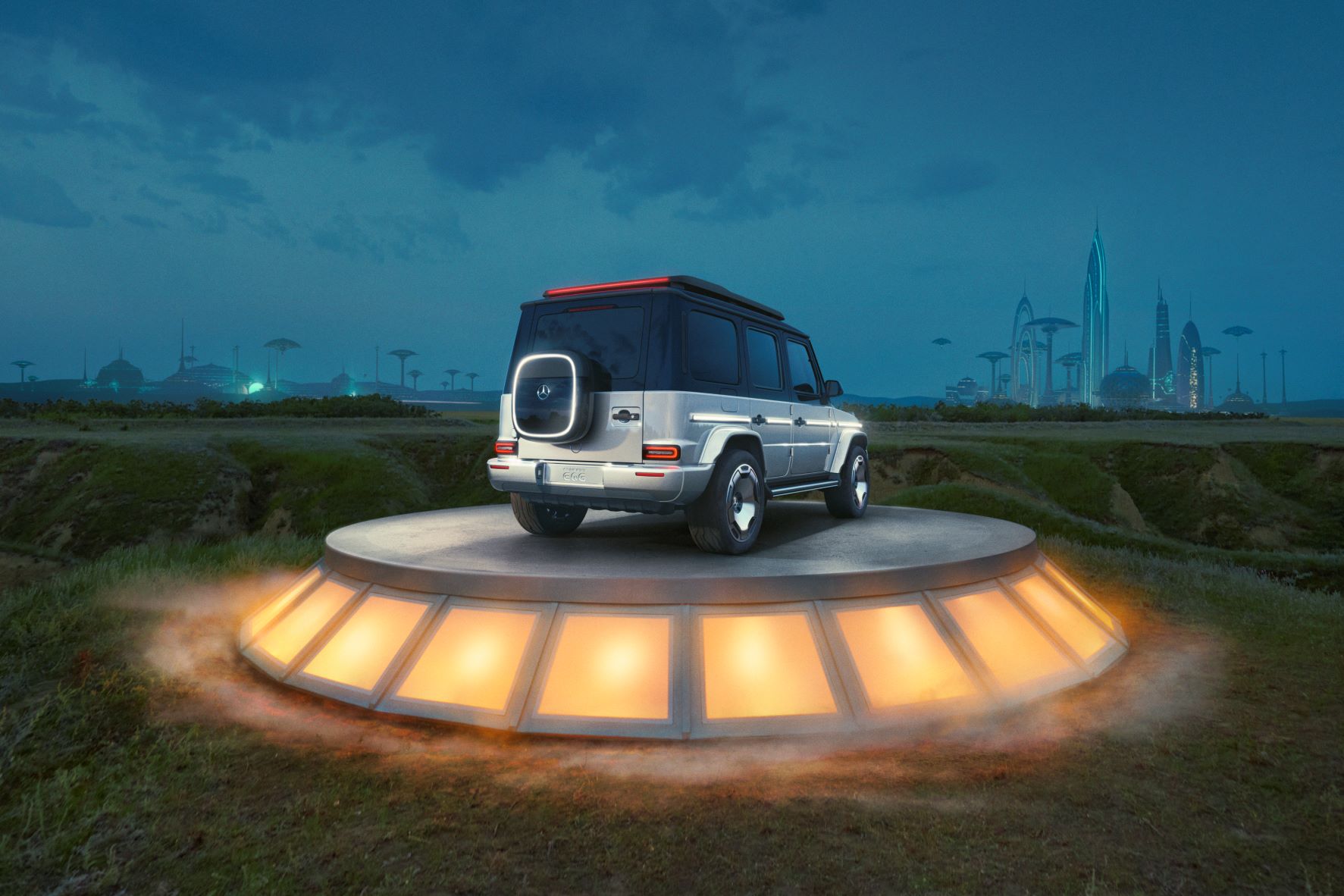 Rear shot of the Mercedes EQG concept