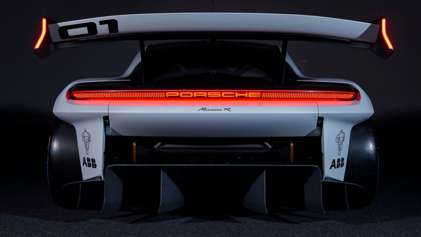 Rear view of Porsche Mission R Concept