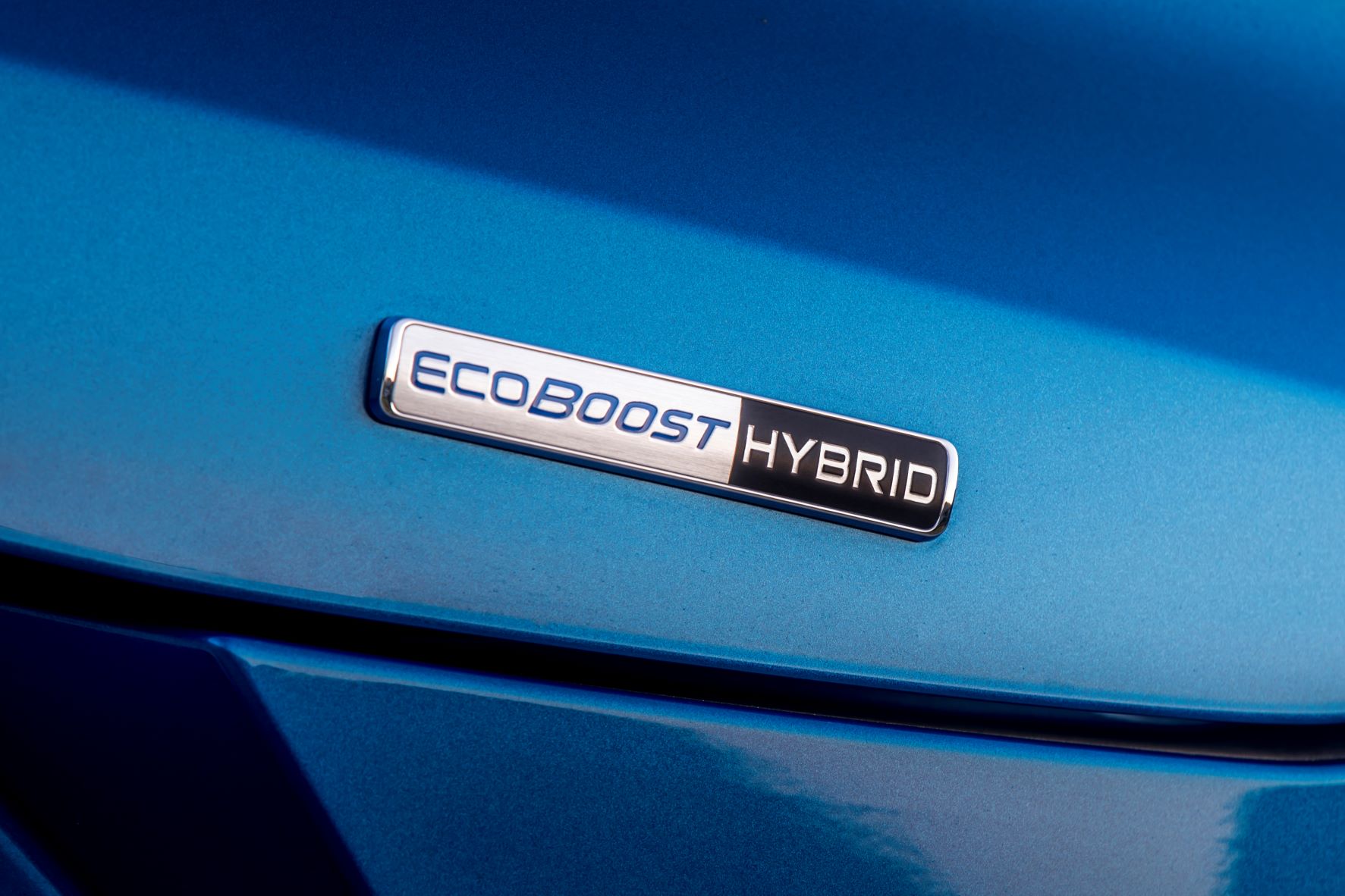 EcoBoost Hybrid badge on a Ford Puma