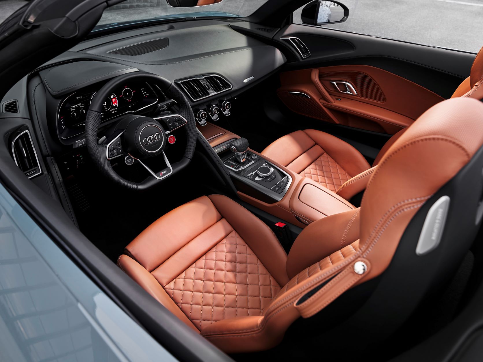 Interior of the Audi R8 V10 Performance Spyder RWD