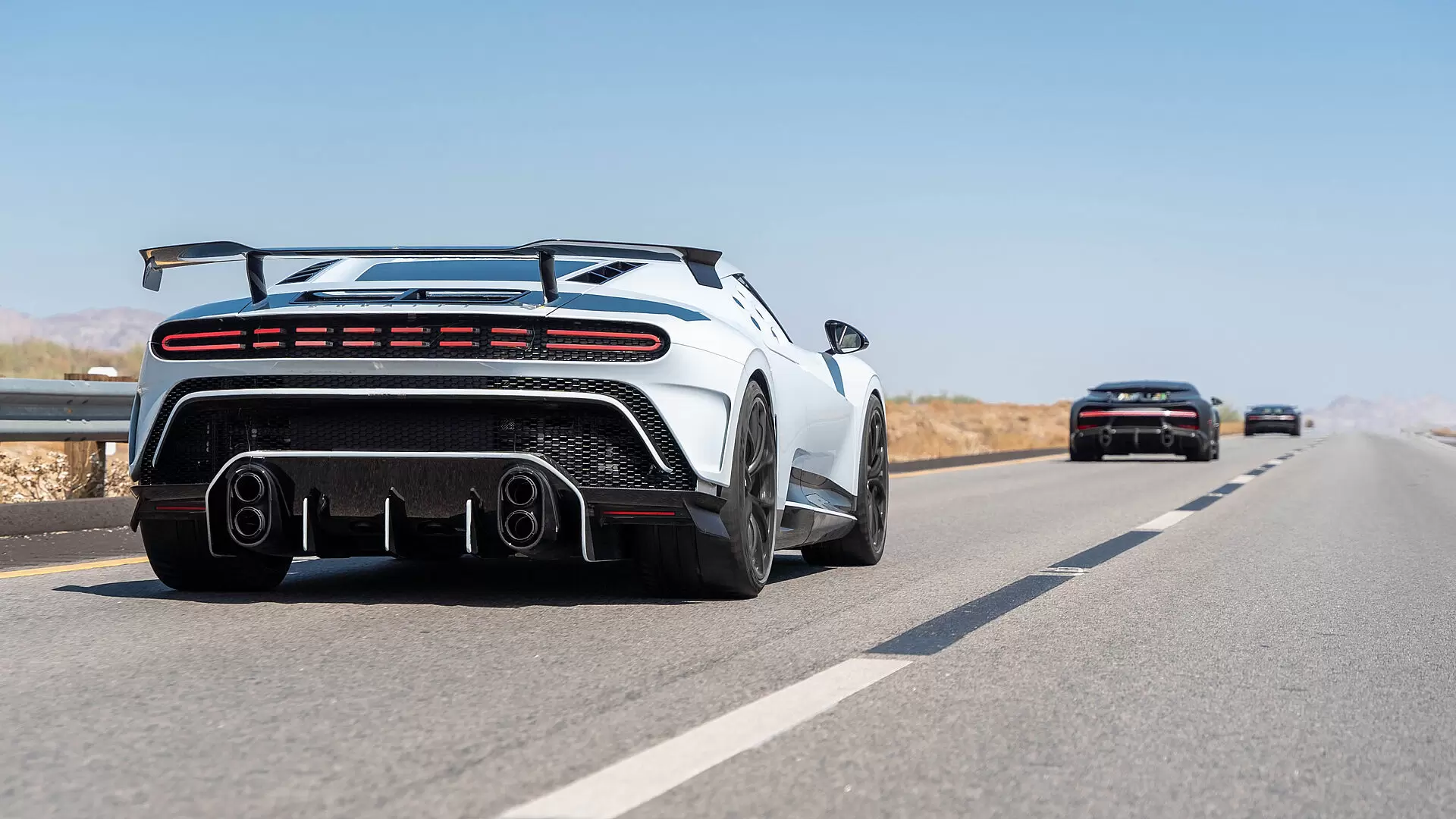 Bugatti's convoy of hyper sports cars