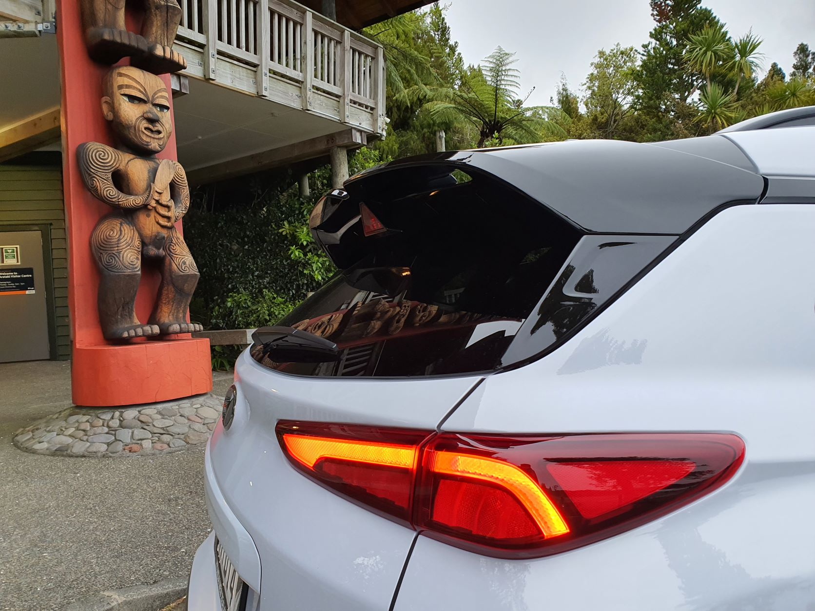 Rear view of the 2021 Hyundai Kona N