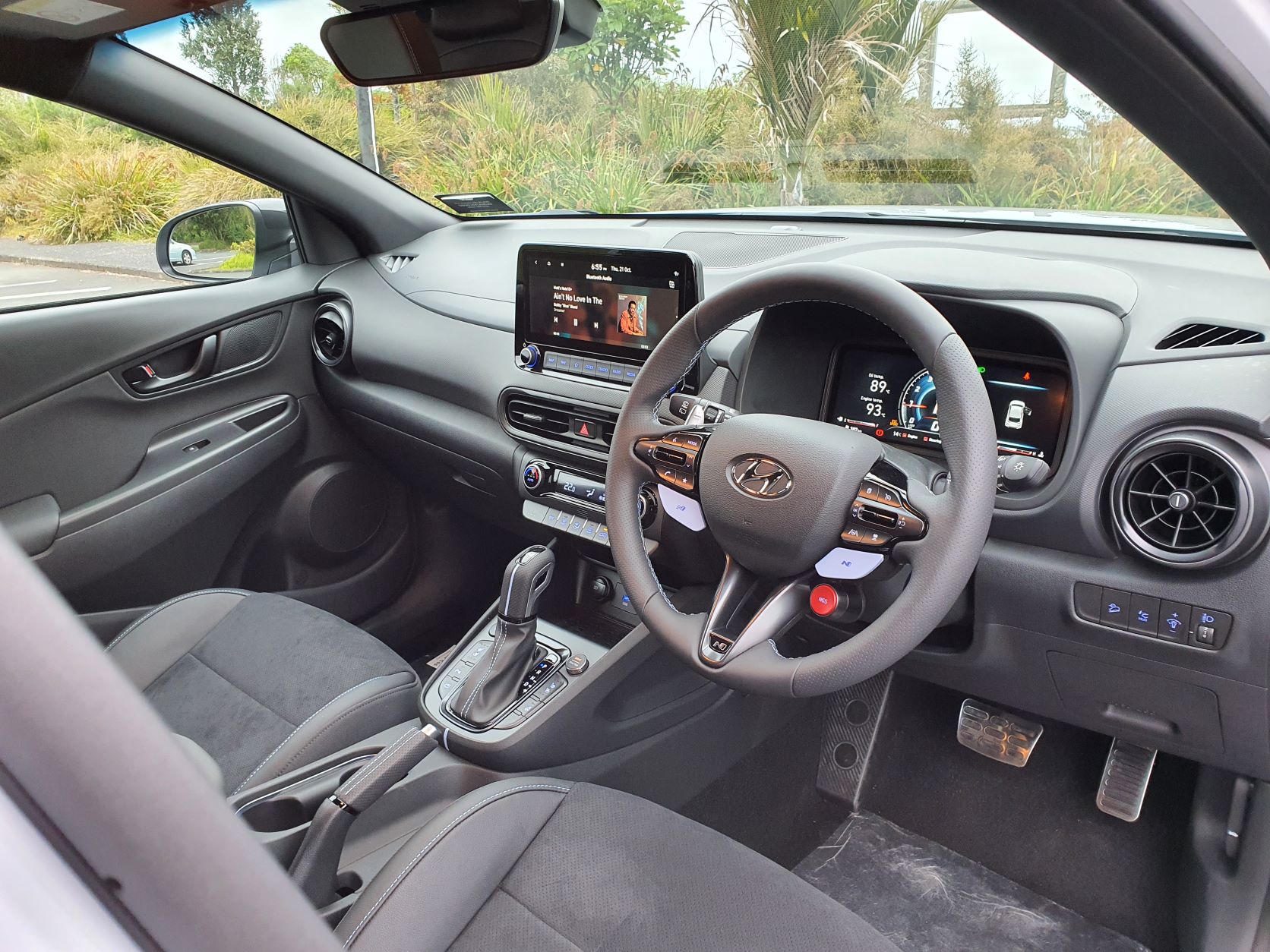 Interior view of the 2021 Hyundai Kona N