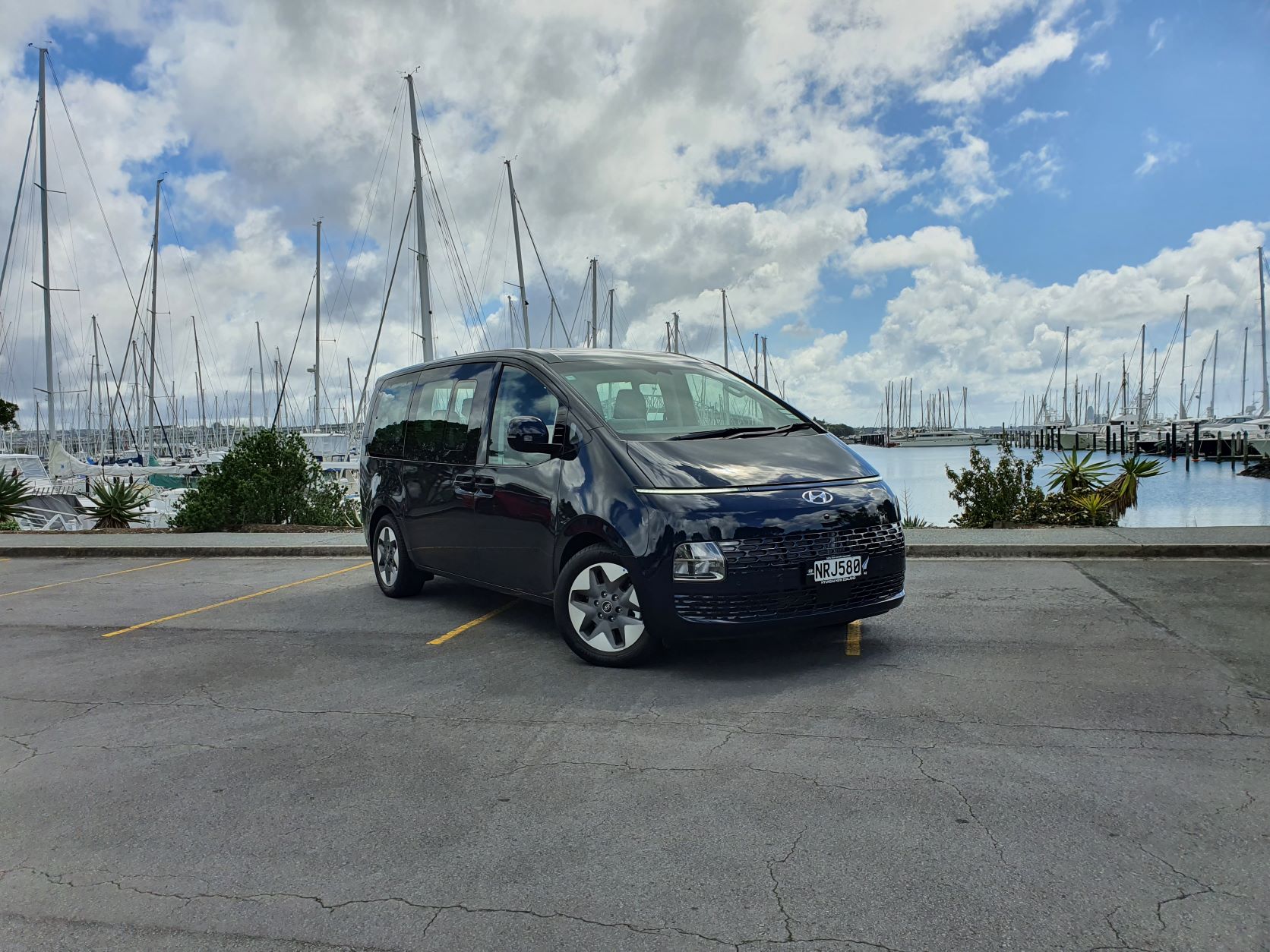 New Hyundai Staria by the harbour