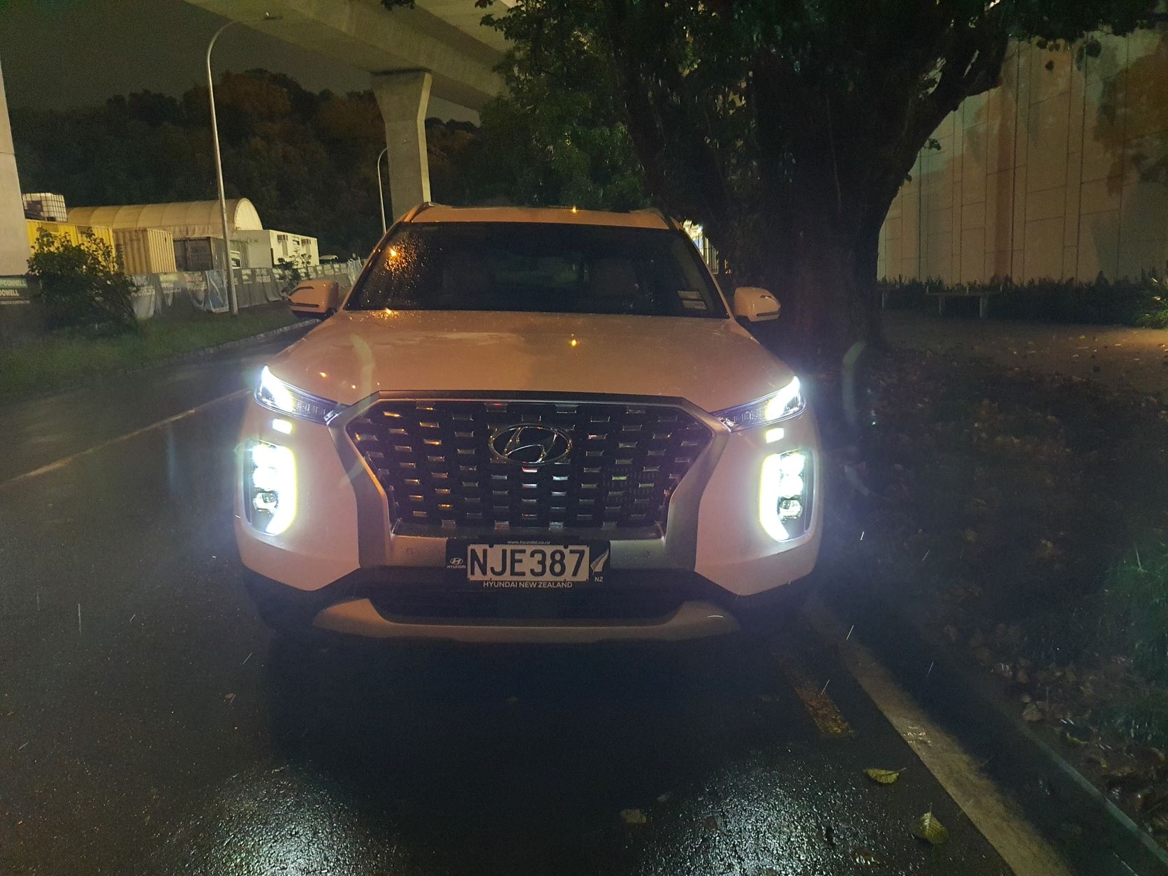 Front view of the 2021 Hyundai Palisade in white