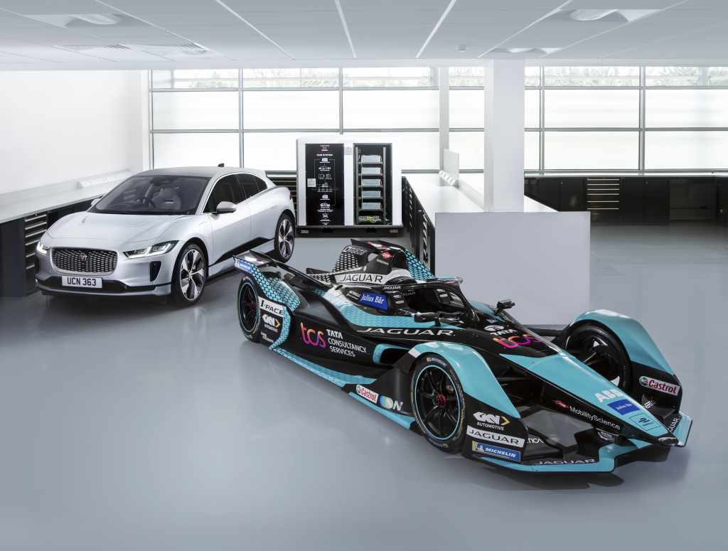 Jaguar's I-Pace electric car and I-Type Formula E racecar