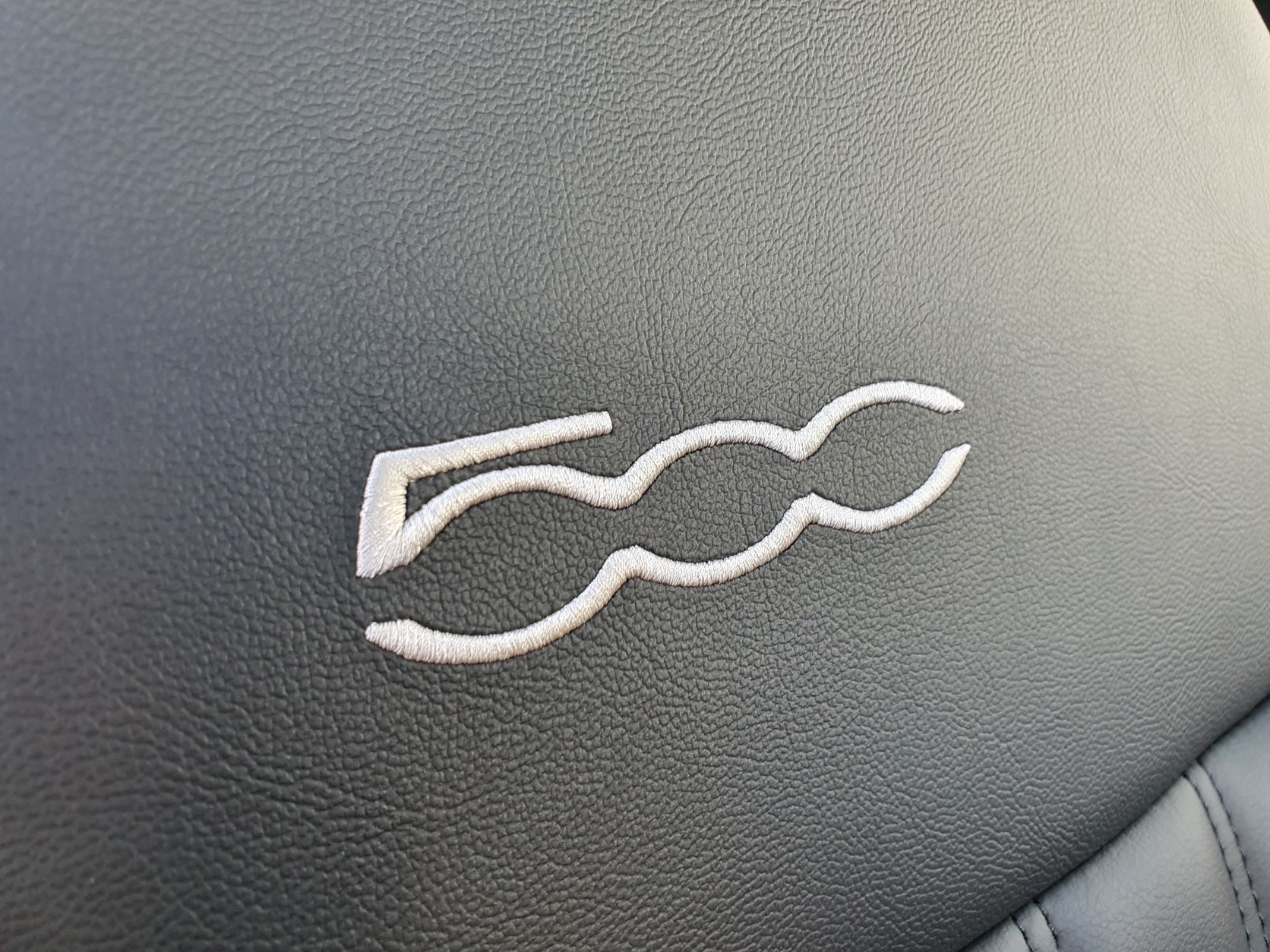 500 logo embossed into the seat on the new Fiat 500 Dolcevita