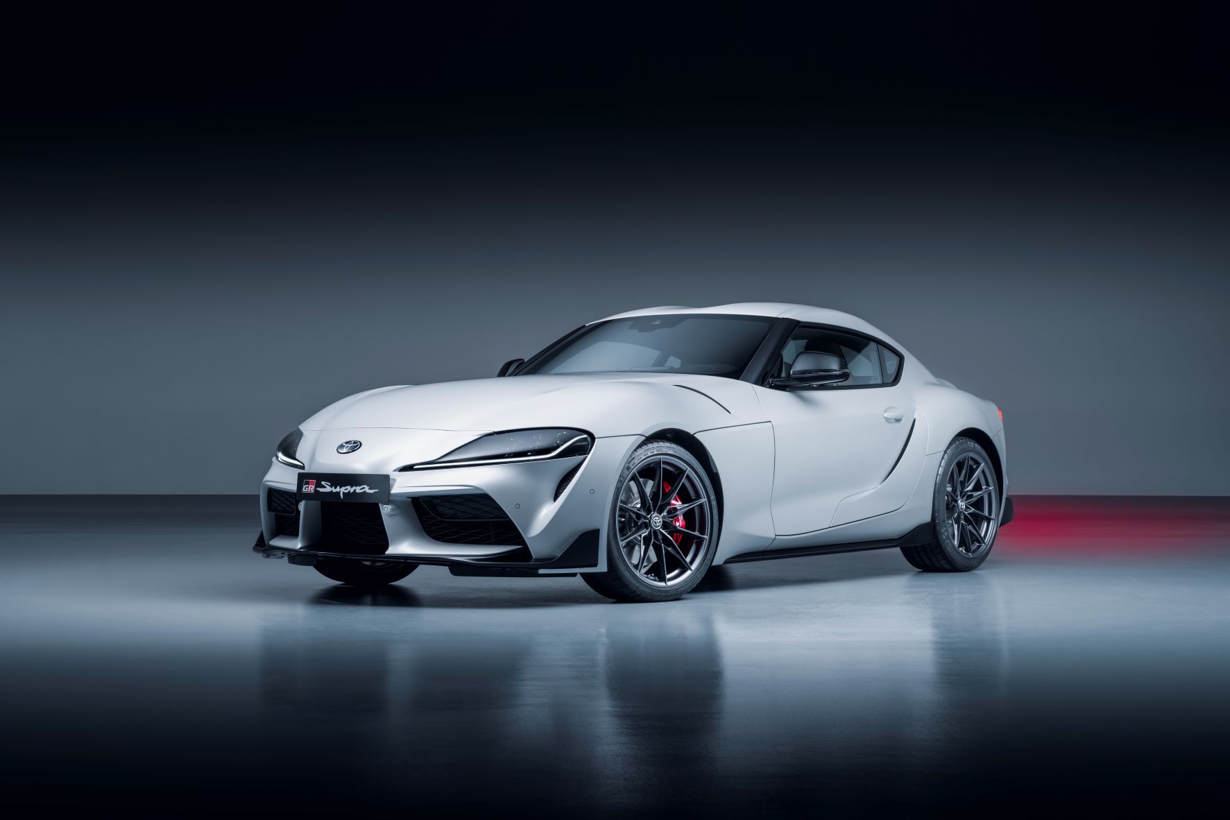 Front three quarters view of the new Toyota GR Supra