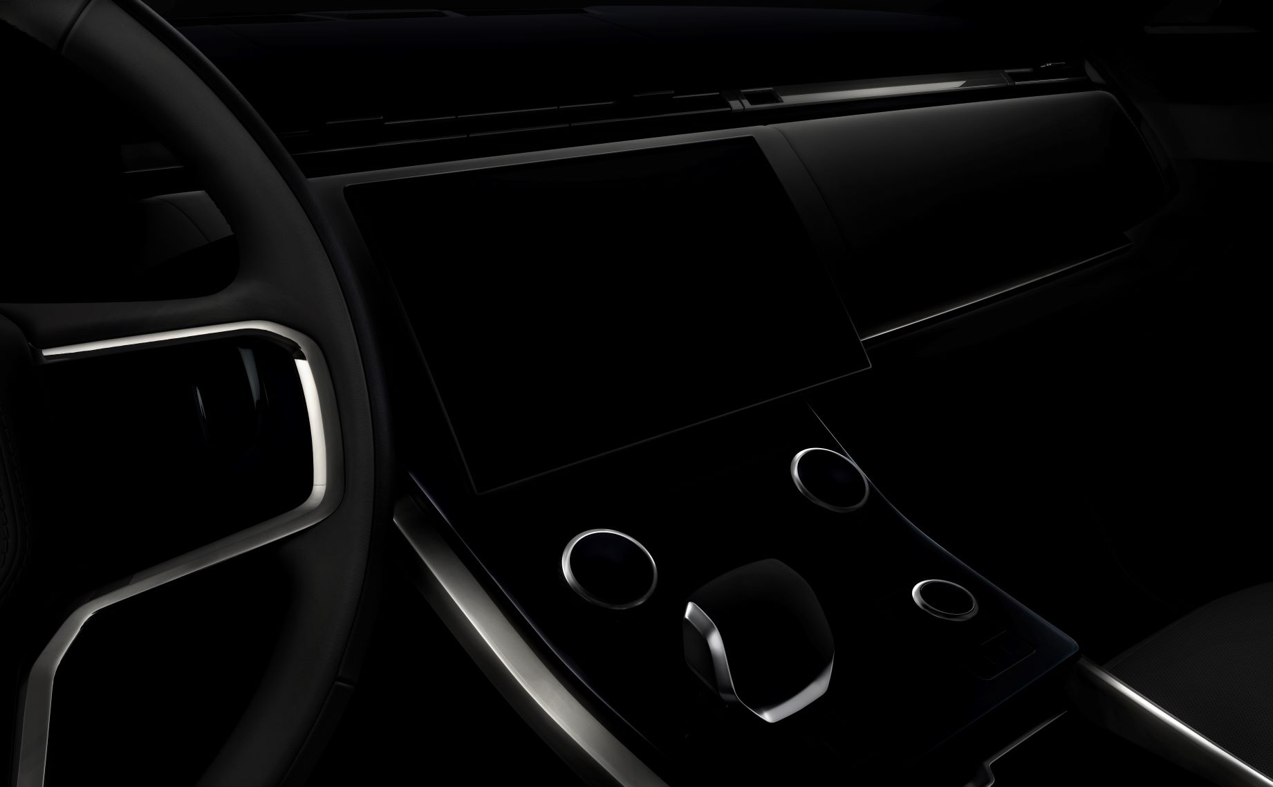 Teaser image of the interior of the new Range Rover Sport