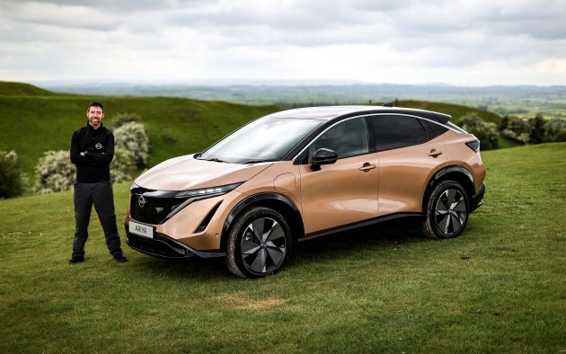 Pole to Pole founder, Chris Ramsey with a Nissan Ariya EV