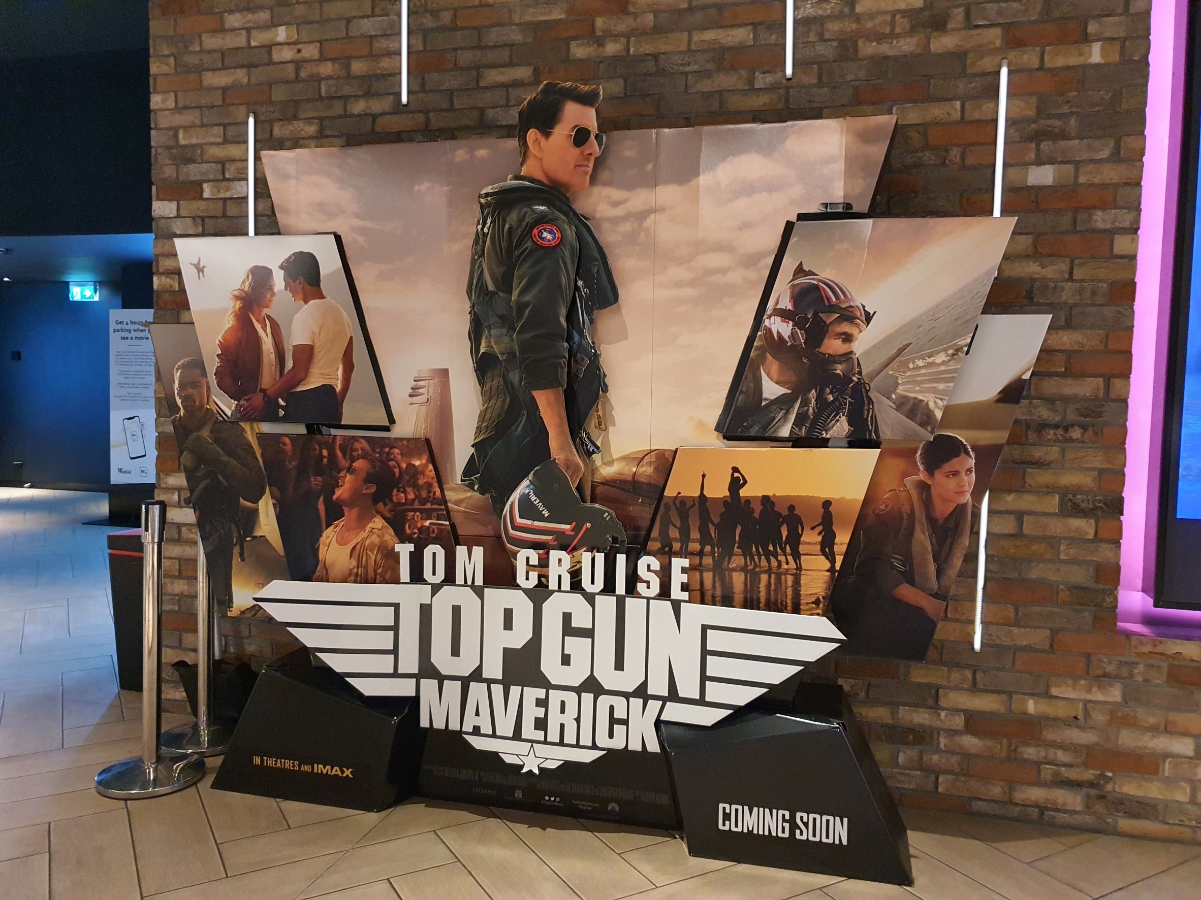 Top Gun Maverick promotional material in the cinemas
