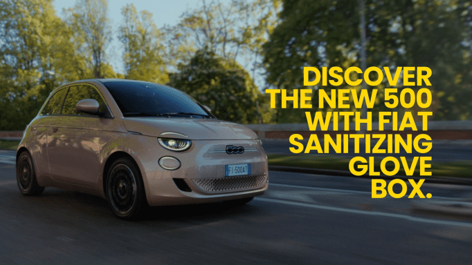 Fiat's advertisement for the new sanitizing glovebox