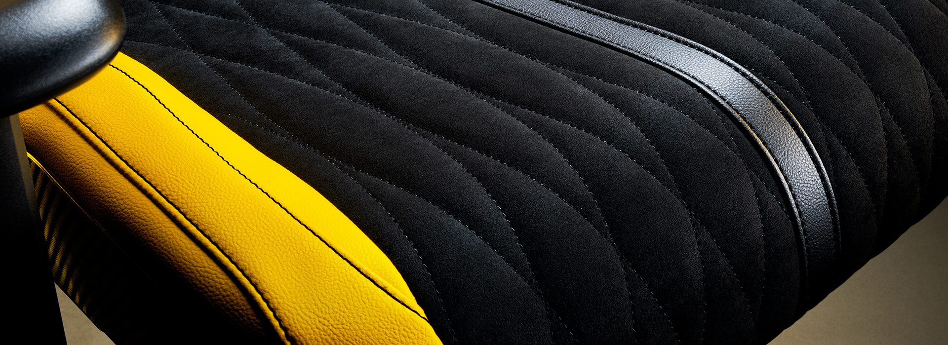 Alcantara on the seat base of the Razer Enki Koenigsegg special edition racing chair
