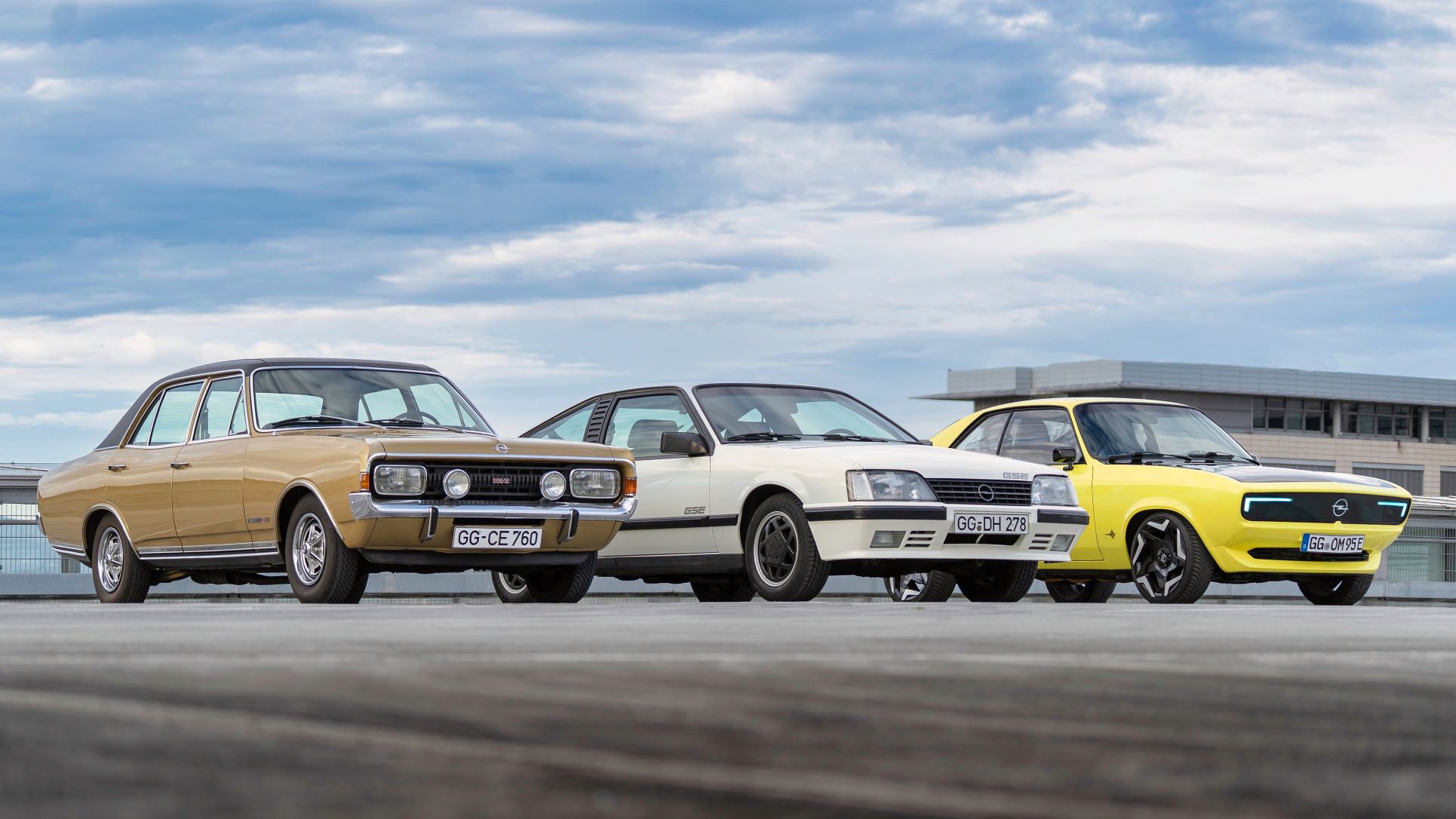 Cars from the Opel GSe range over the years