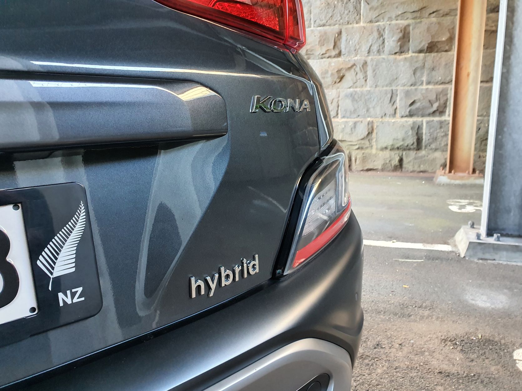 Kona Hybrid badging on the 2022 Hyundai Kona Hybrid