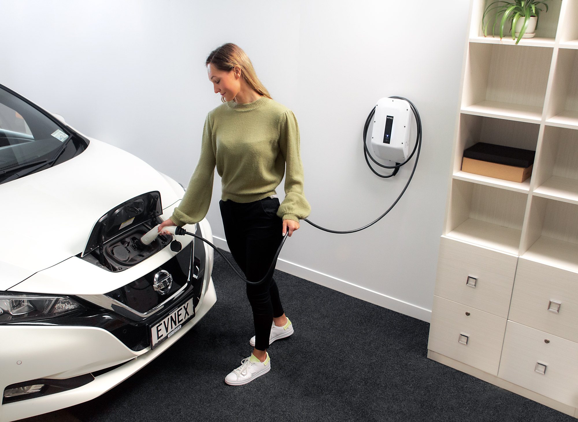 Evnex EV charger and Nissan Leaf New Zealand