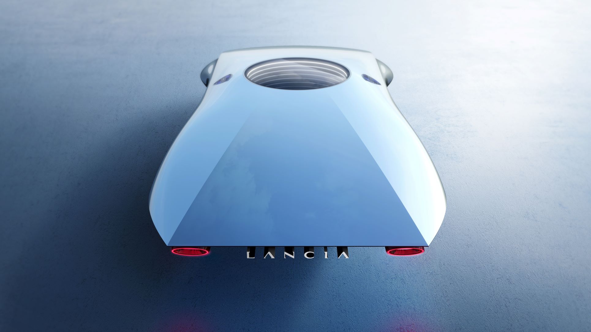 Rear overhead view of Lancia's Pu+Ra Design concept