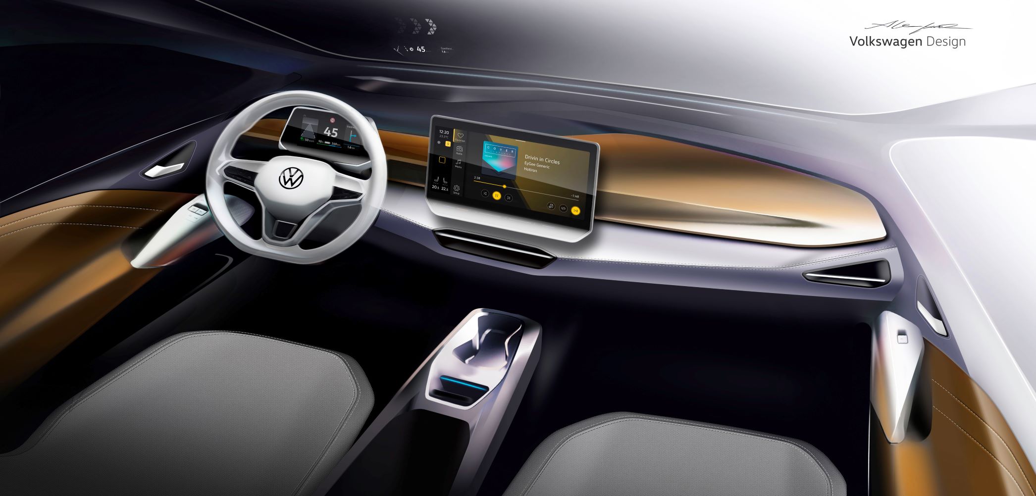 Interior sketch for the second generation Volkswagen ID.3