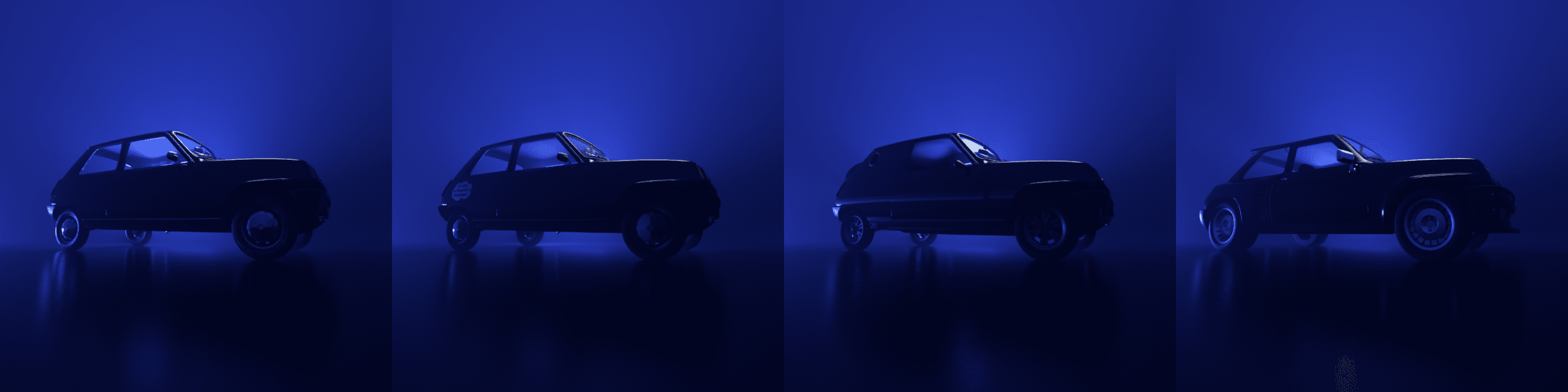 A frame by frame view of the 9 second animated video that comes with the Renault 5 NFT.