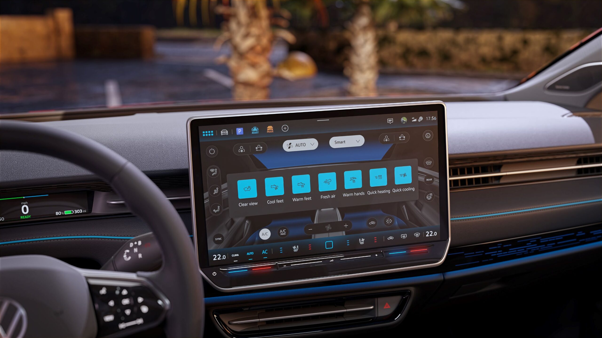 A close-up of the infotainment screen on Volkswagen's new ID.7