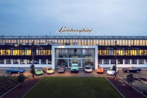 A photo of Lamborghini's factory in Bologna shot from afar.