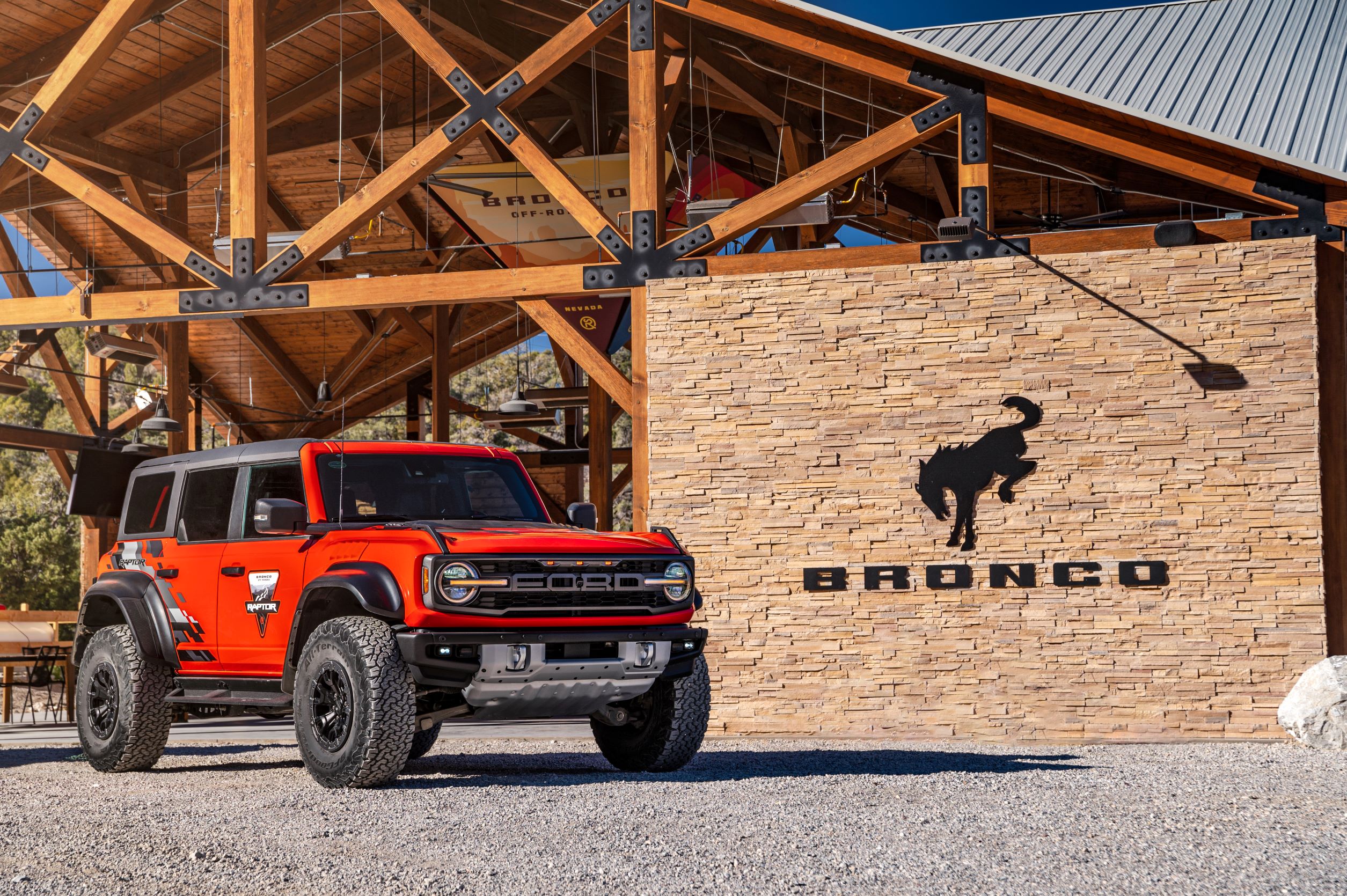 A Ford Bronco Raptor pictured outside the Off-Roadeo home base in Las Vegas.