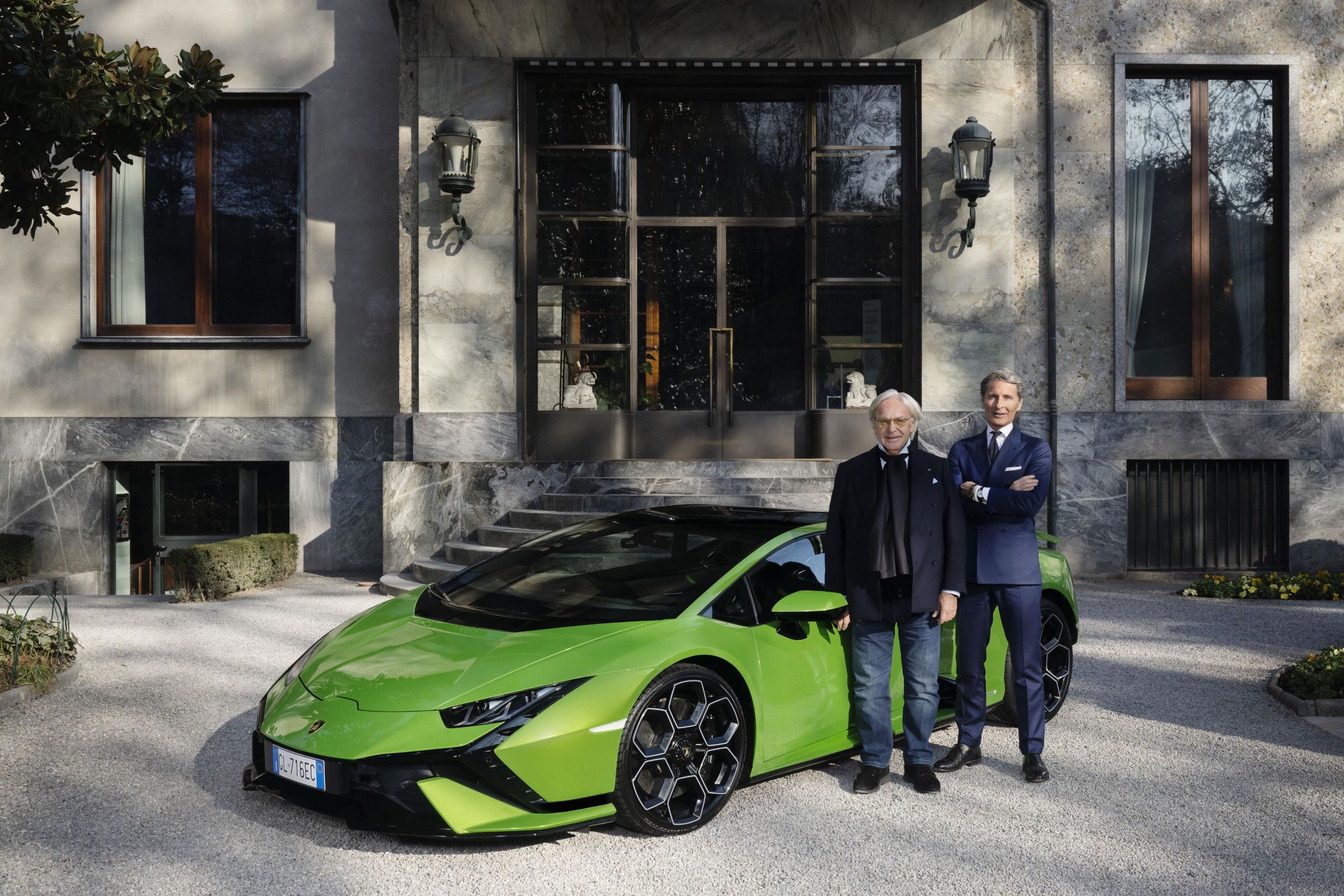 Stephen Winkelmann, CEO of Lamborghini posing with Diego della Valle, President and CEO of Tod's Group