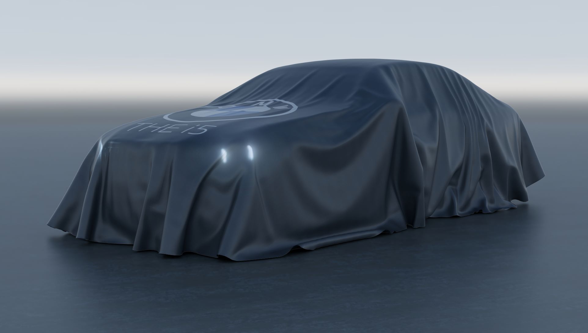 A teaser of the upcoming BMW i5 under covers