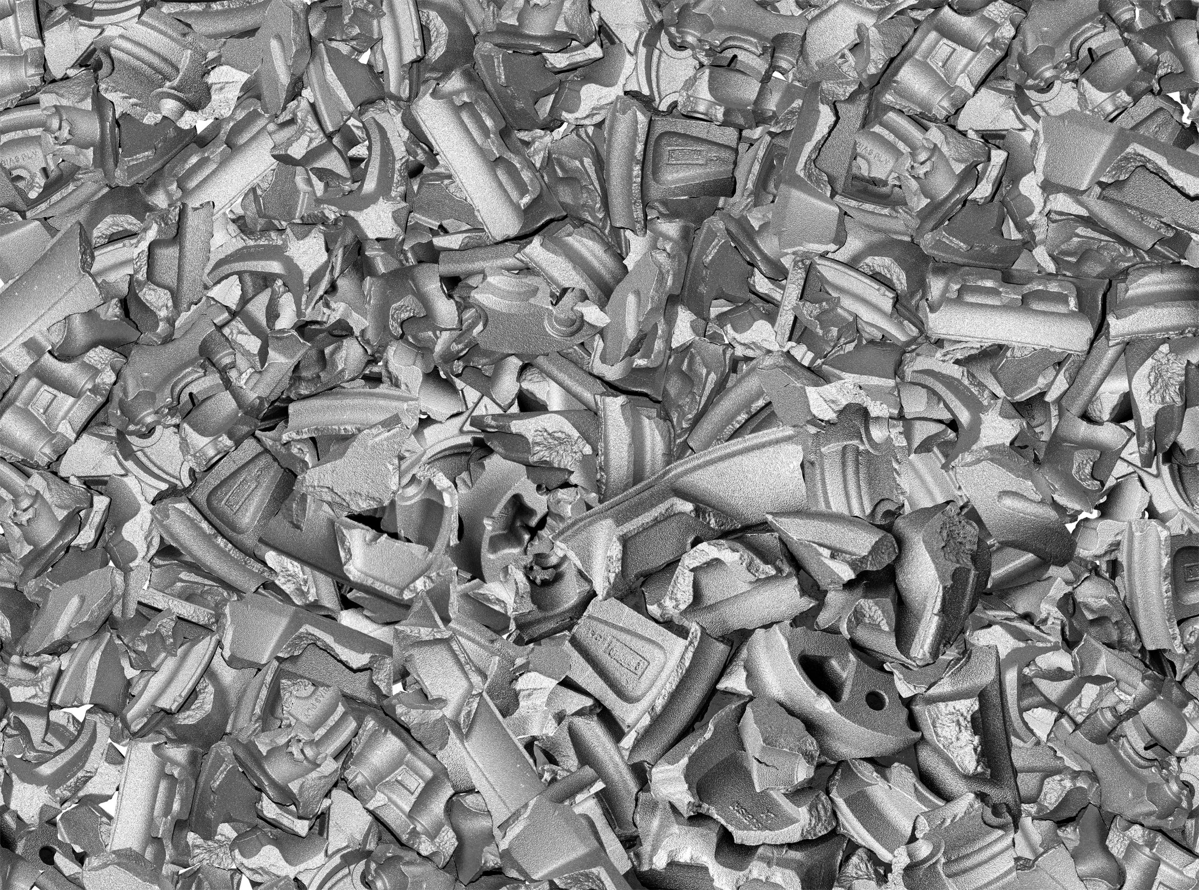 A picture of the recycled Aluminium used in the production of the wheels on the new Mini Cooper SE Convertible.