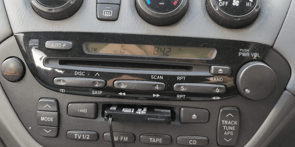 Old cassette to AUX adapter in a car
