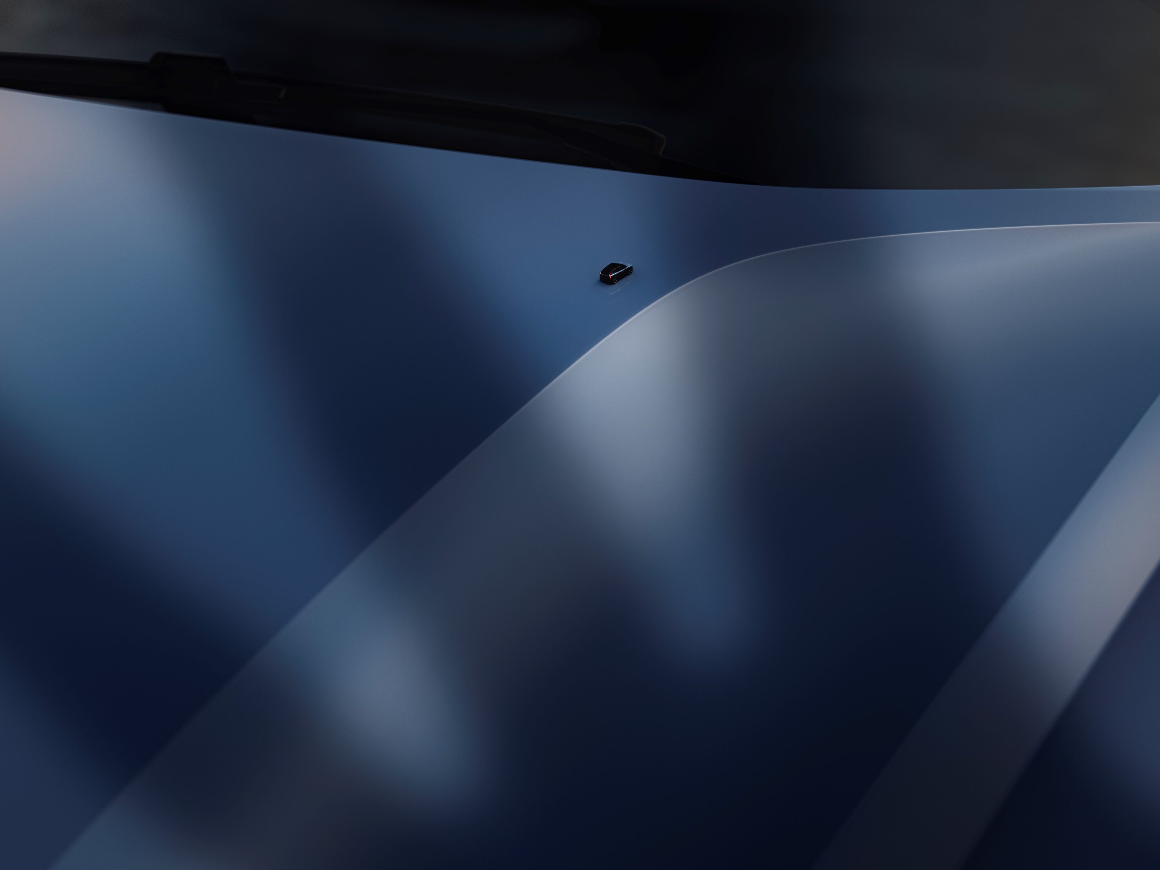 A teaser image of the bonnet lines on the upcoming Volvo EX30