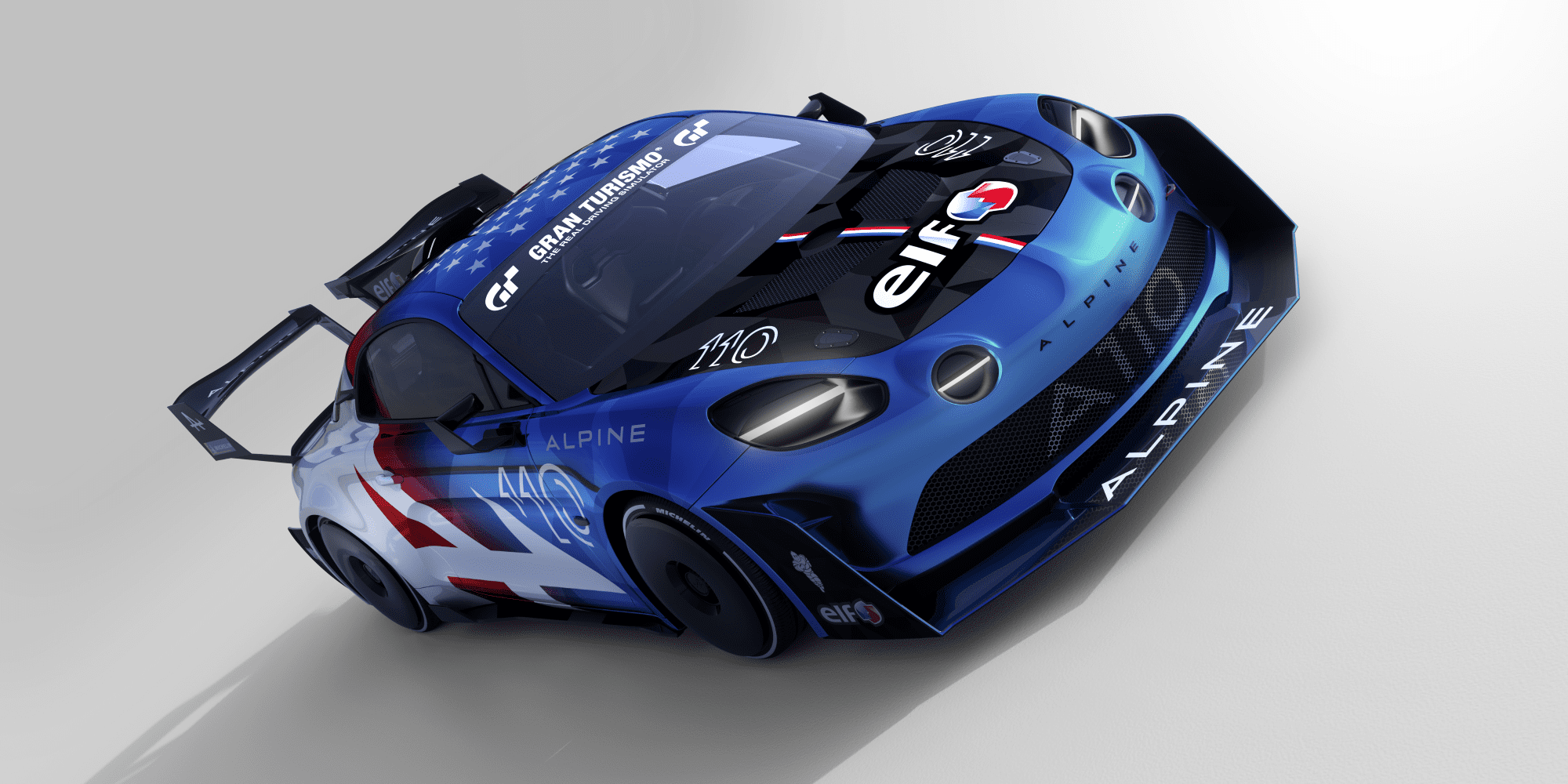 A shot of the Alpine A110 that will tackle the Pikes Peak climb
