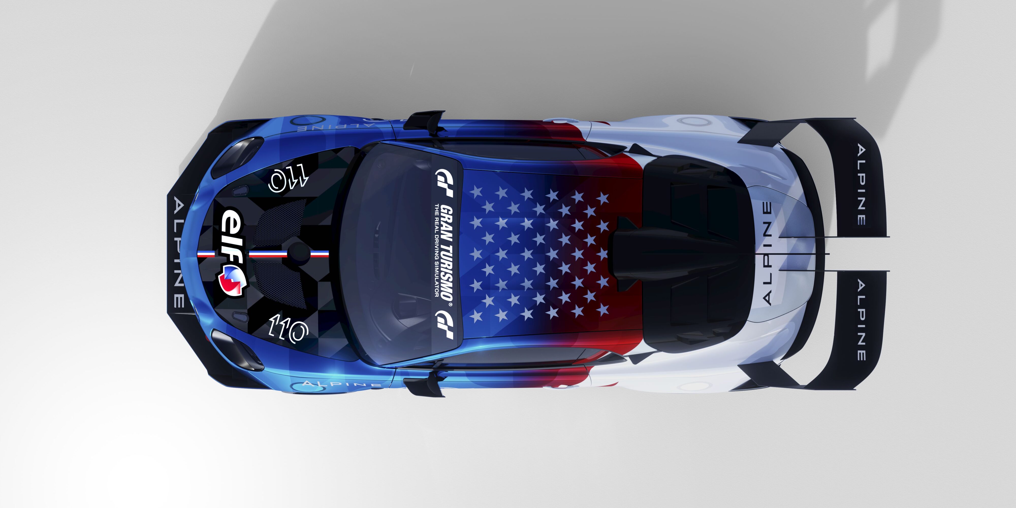 Overhead view of the Alpine A110 Pikes Peak