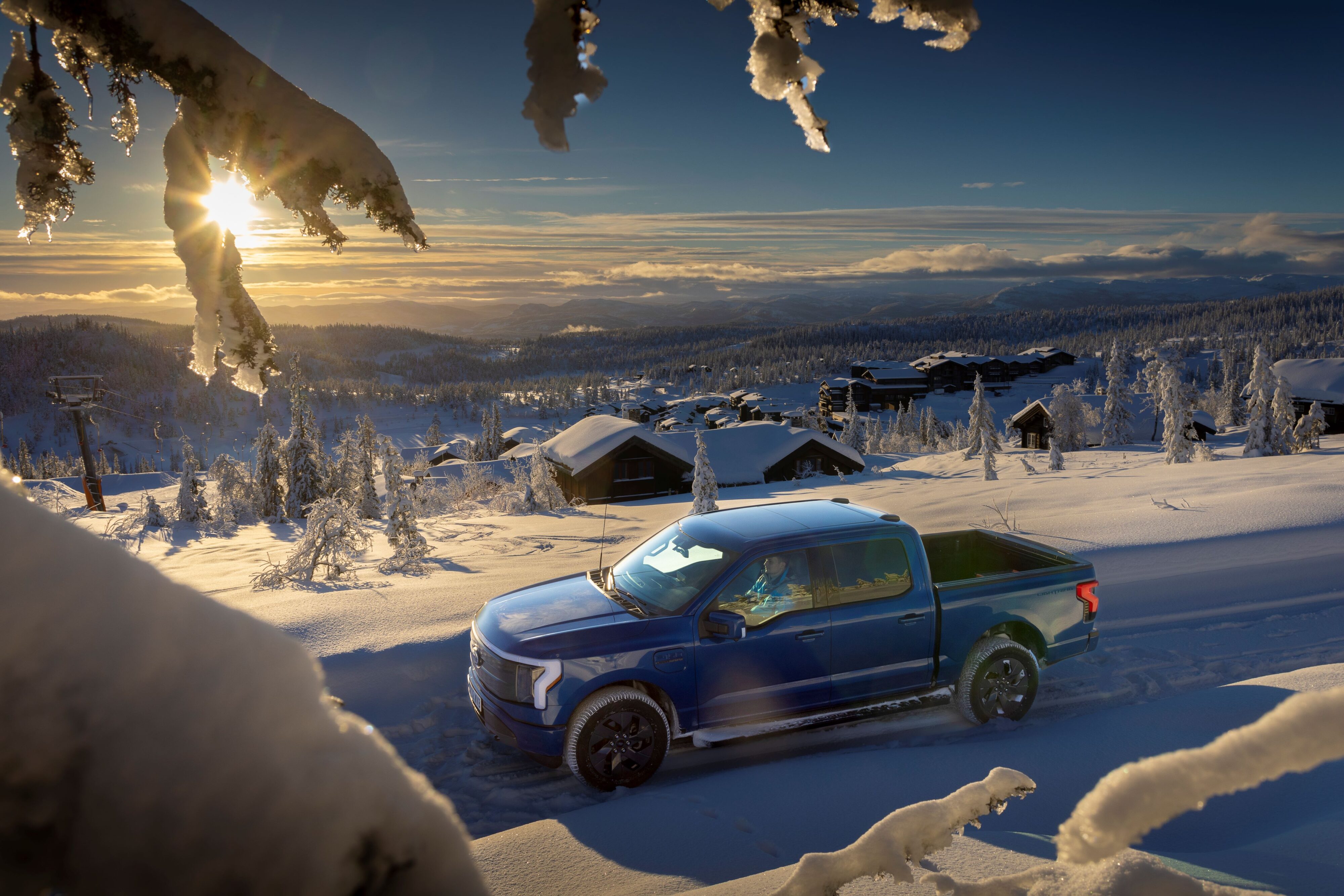 Zoomed out view of a Ford F-150 Lightning Launch Edition in Norway