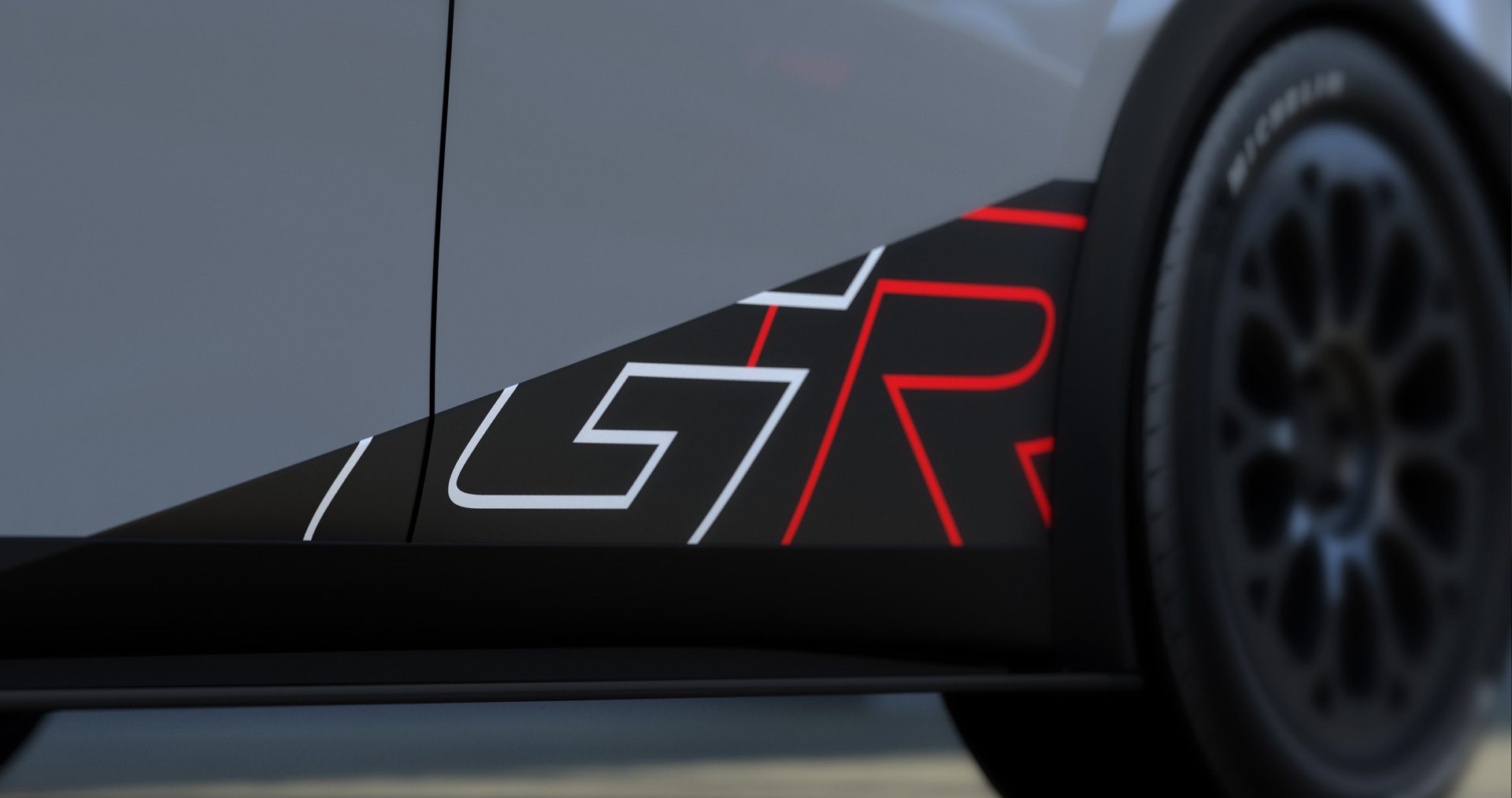 Toyota Gazoo Racing stickers on the side of the Toyota Prius GR 24 H Le Mans concept