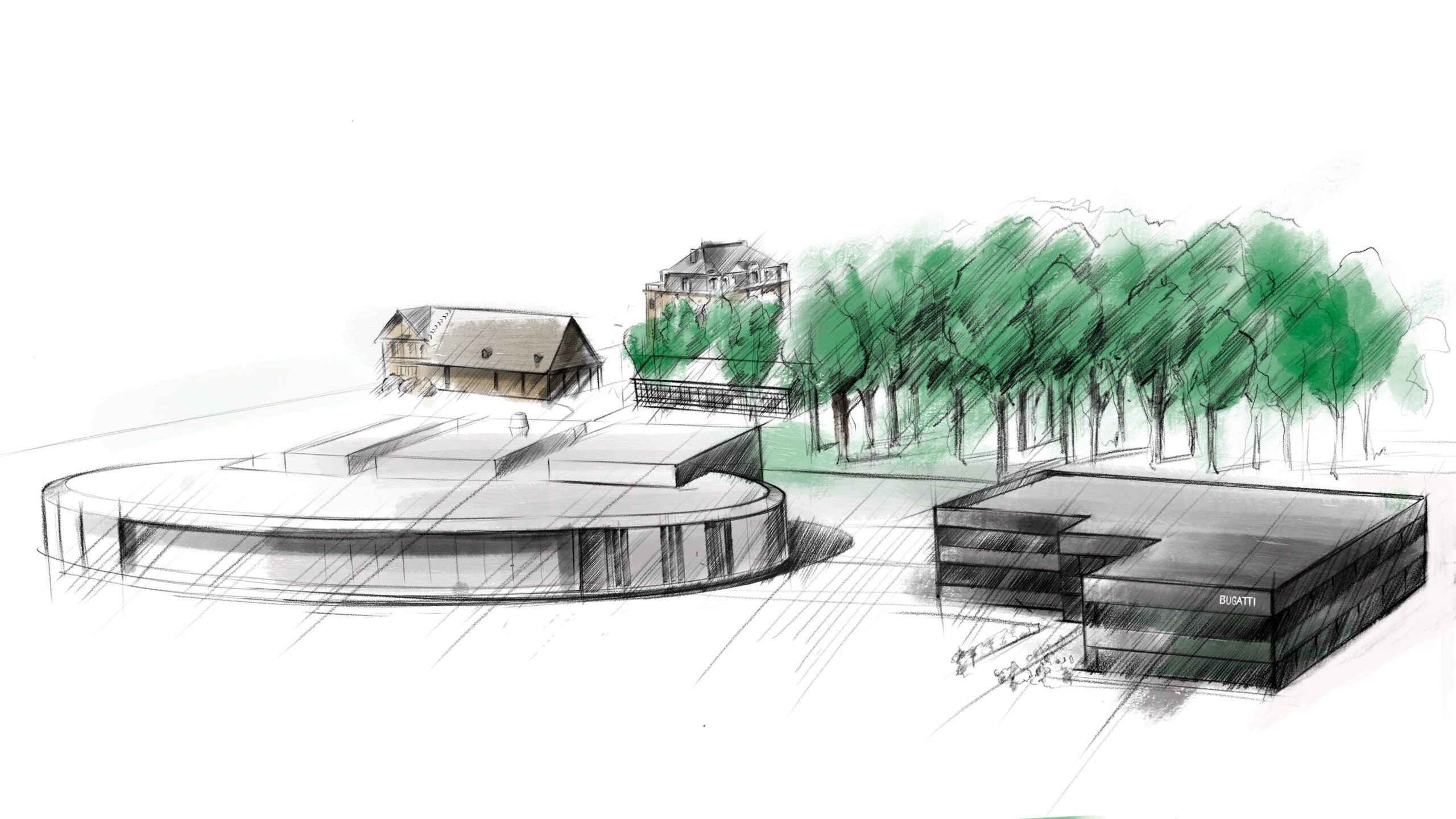 A sketch of Bugatti's new home in Molsheim, France