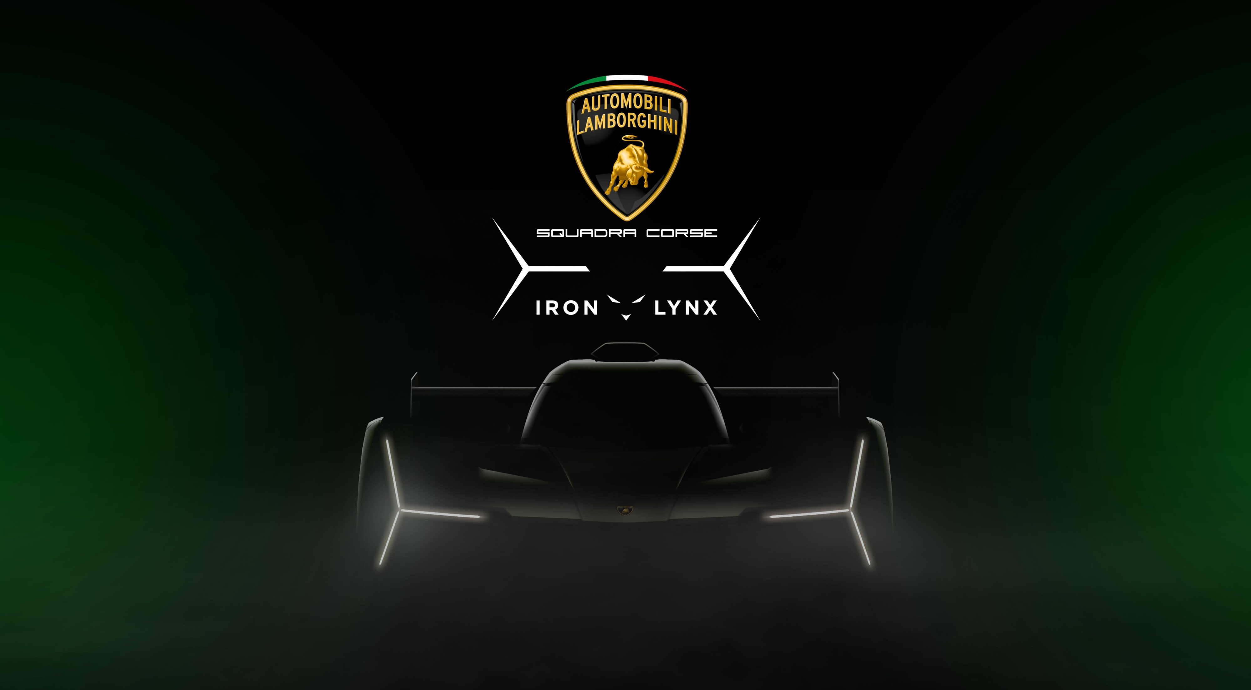 A teaser photo of the Lamborghini LMDh racecar