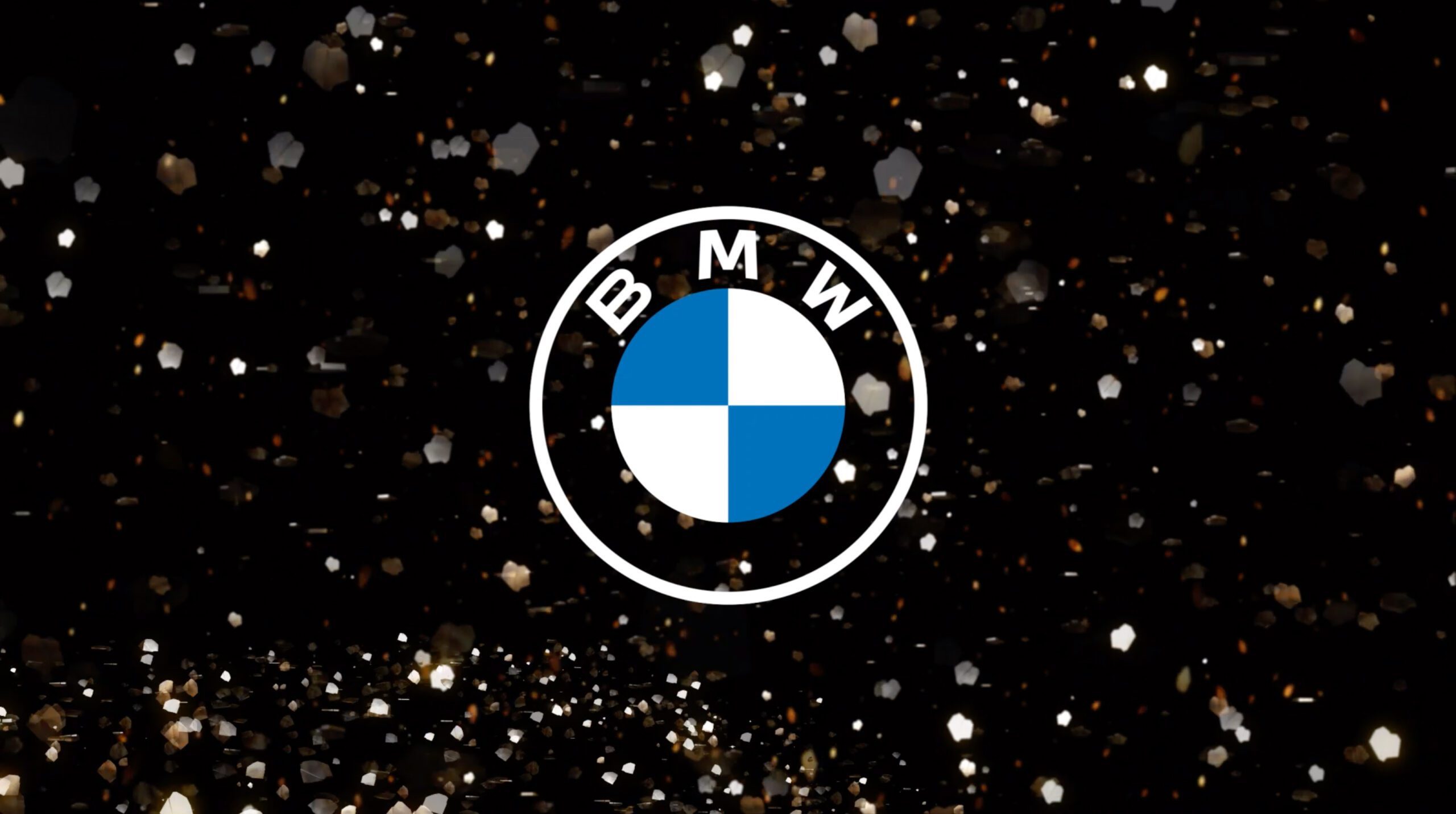 BMW logo in focus
