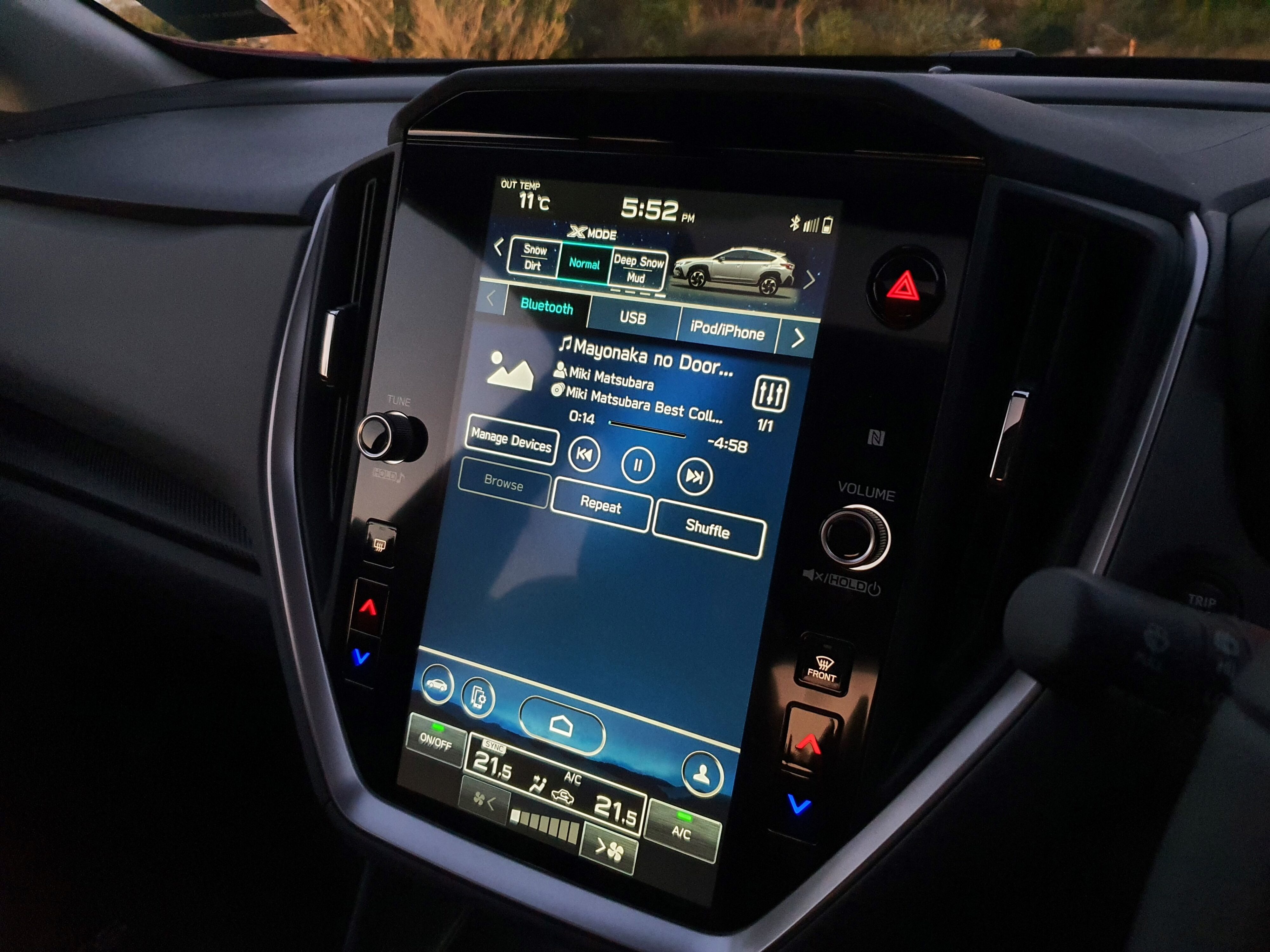 Central infotainment screen on the 2023 Subaru Crosstrek Petrol Premium