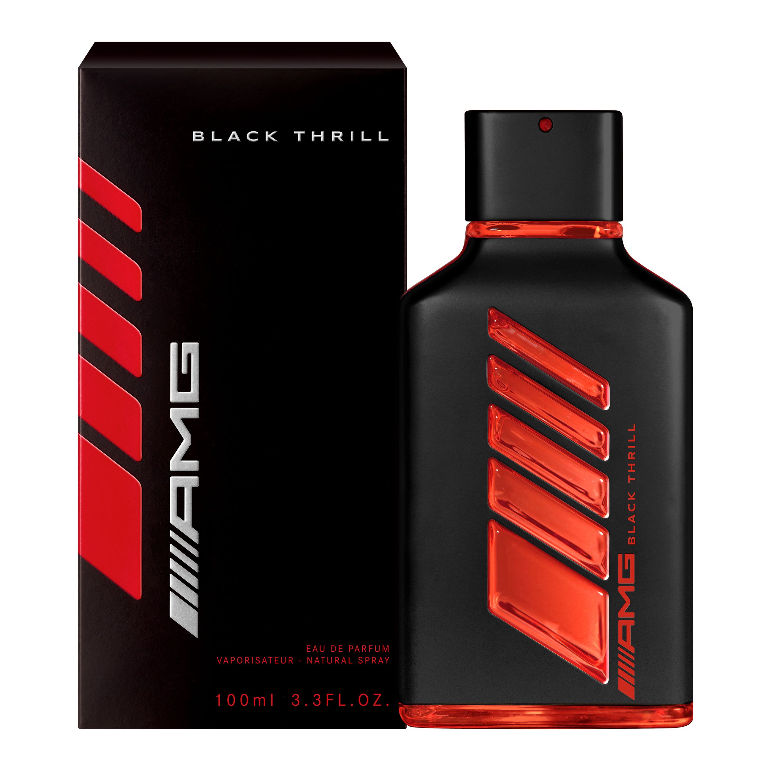 The 'Black Thrill' perfume from the new Mercedes-AMG fragrance range.