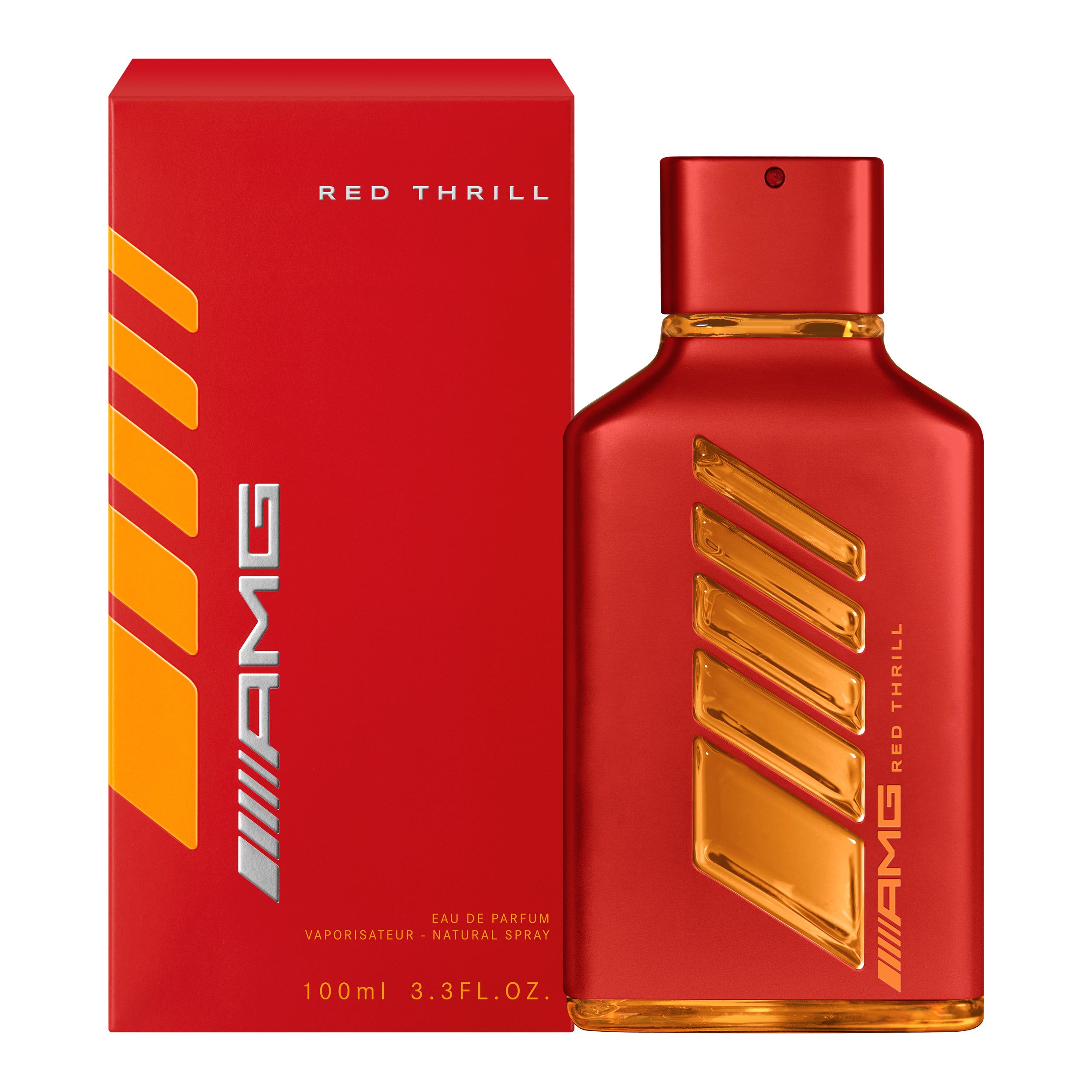 The 'Red Thrill' perfume from the new Mercedes-AMG fragrance range.