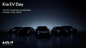 Teaser image of cars to be unveiled at KIA's upcoming EV Day.