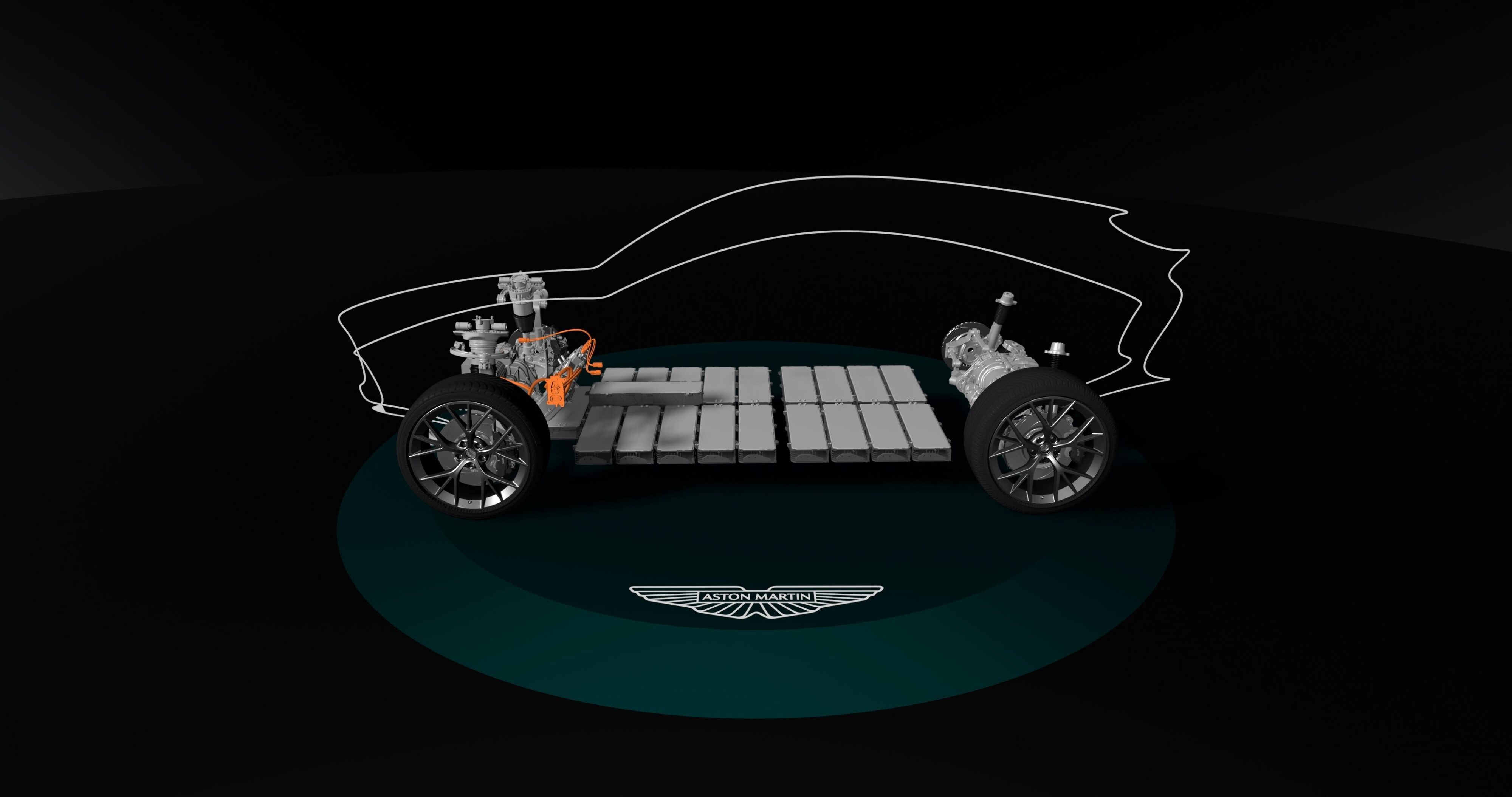 An image of an Aston Martin Electric Vehicle prototype.